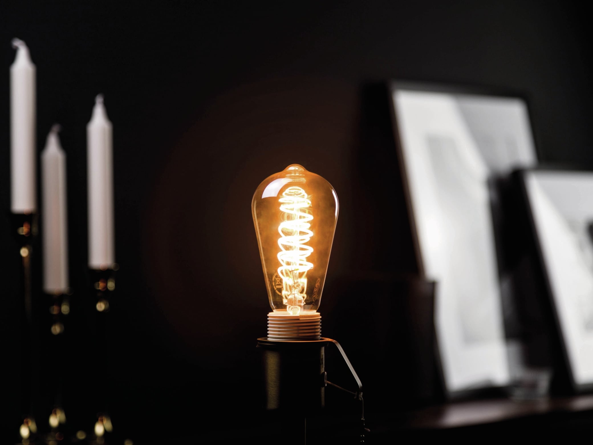 BLULAXA LED-Lampe, Vintage flex Filament, ST64, 5W, 250lm, 1800K, gold