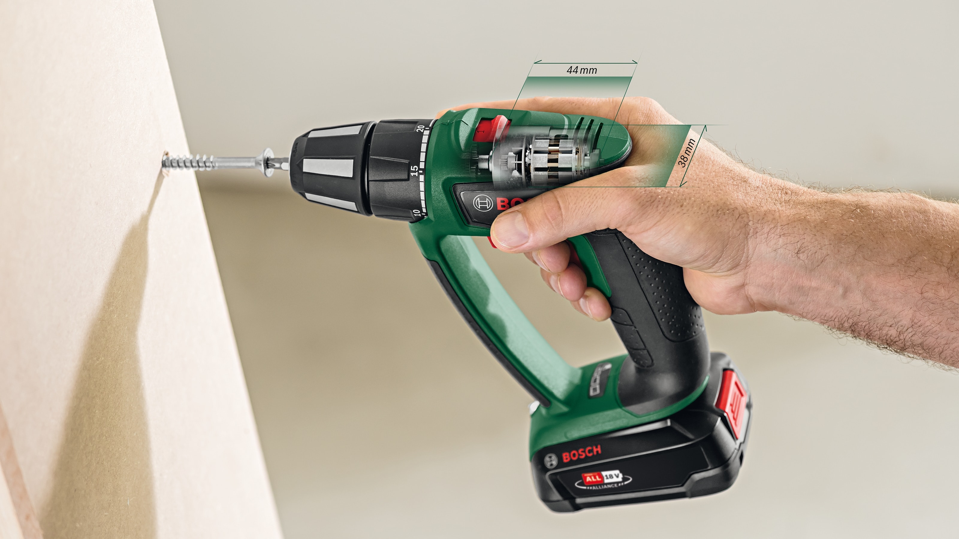 BOSCH Akku-Schlagbohrschrauber PSB 18 LI-2 Ergonomic 06039B0302, 2,5 Ah, ohne Akku