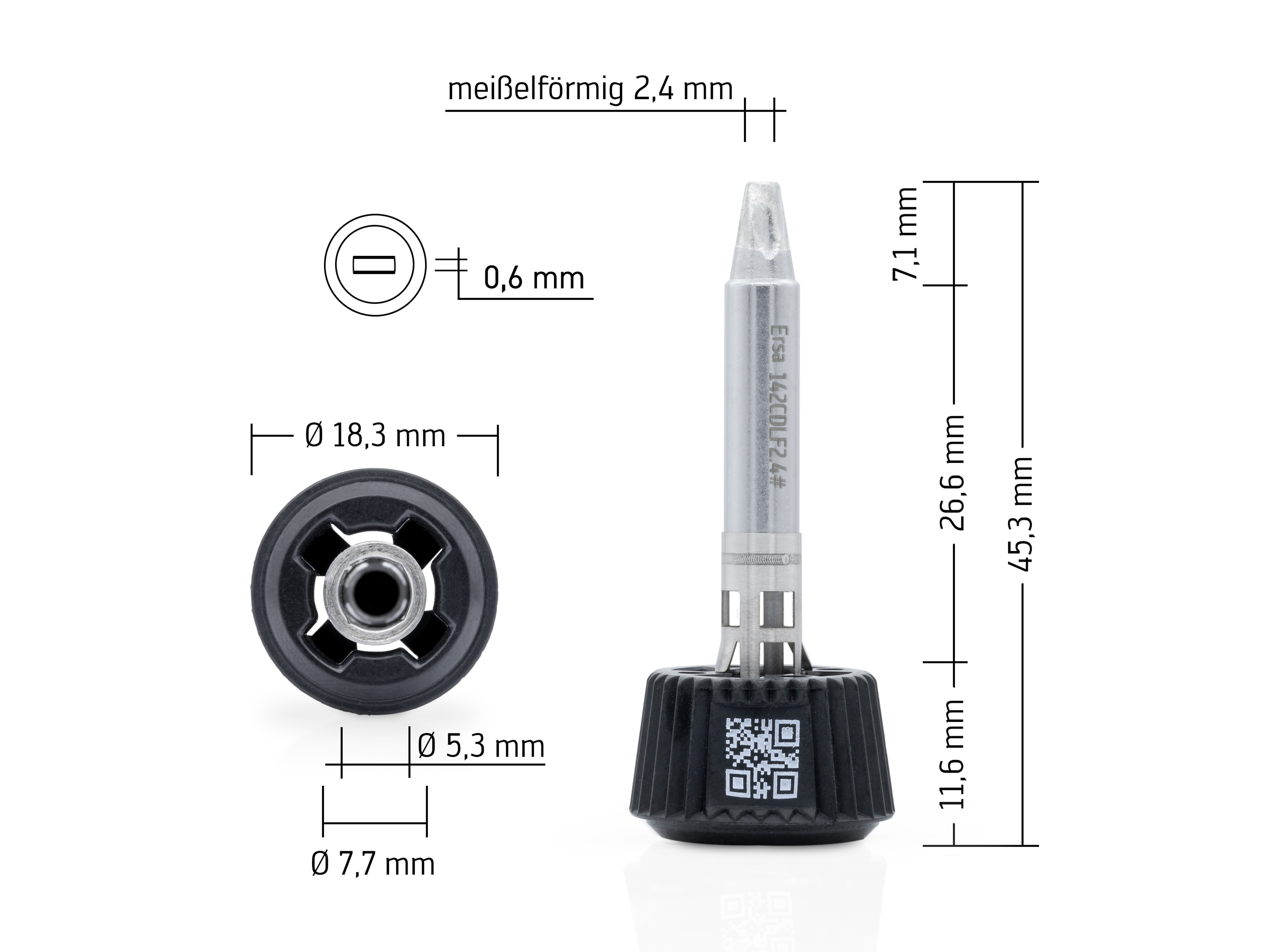 ERSA Lötspitze, 0142CDLF24/SB, meißelförmig, 2,4 mm