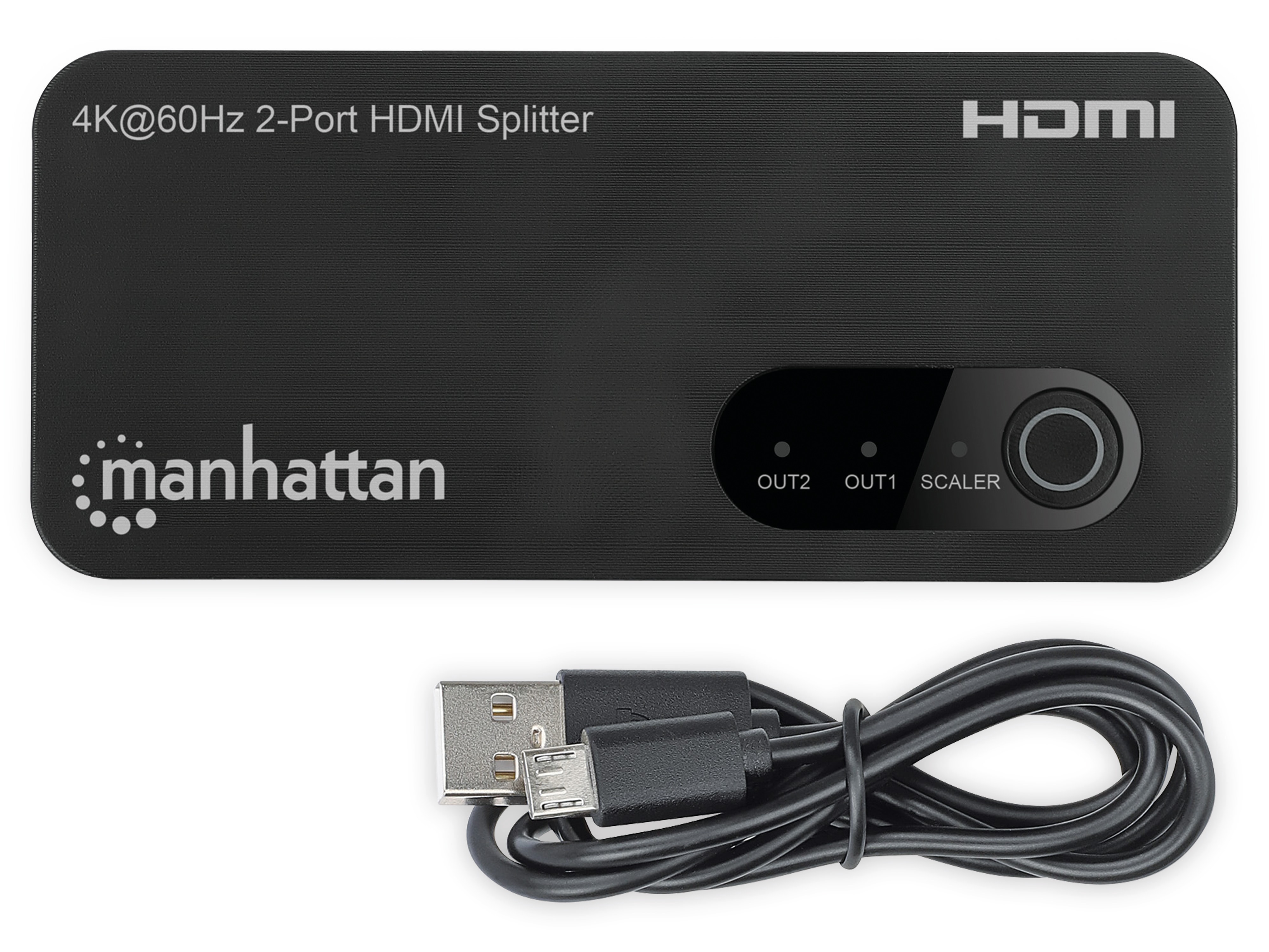 MANHATTAN HDMI-Splitter, 2-Port, 4K/60 Hz, schwarz