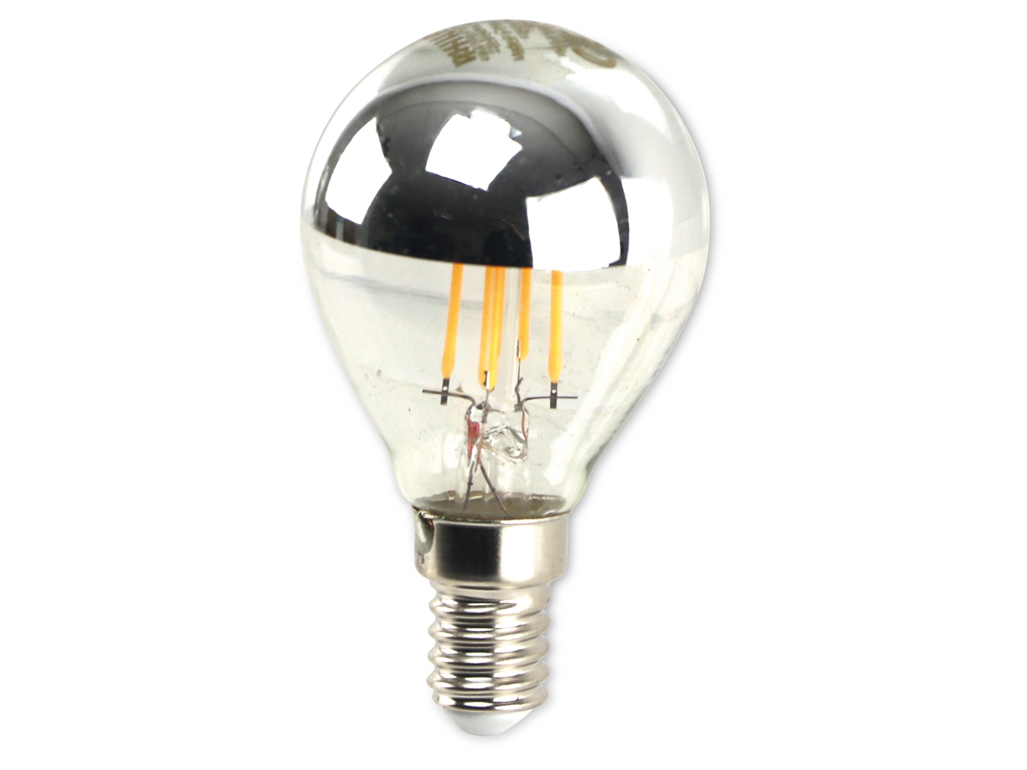 LED-Lampe Philips, Mini Globe E14, EEK: F, 4 W, verspiegelt, warmweiß