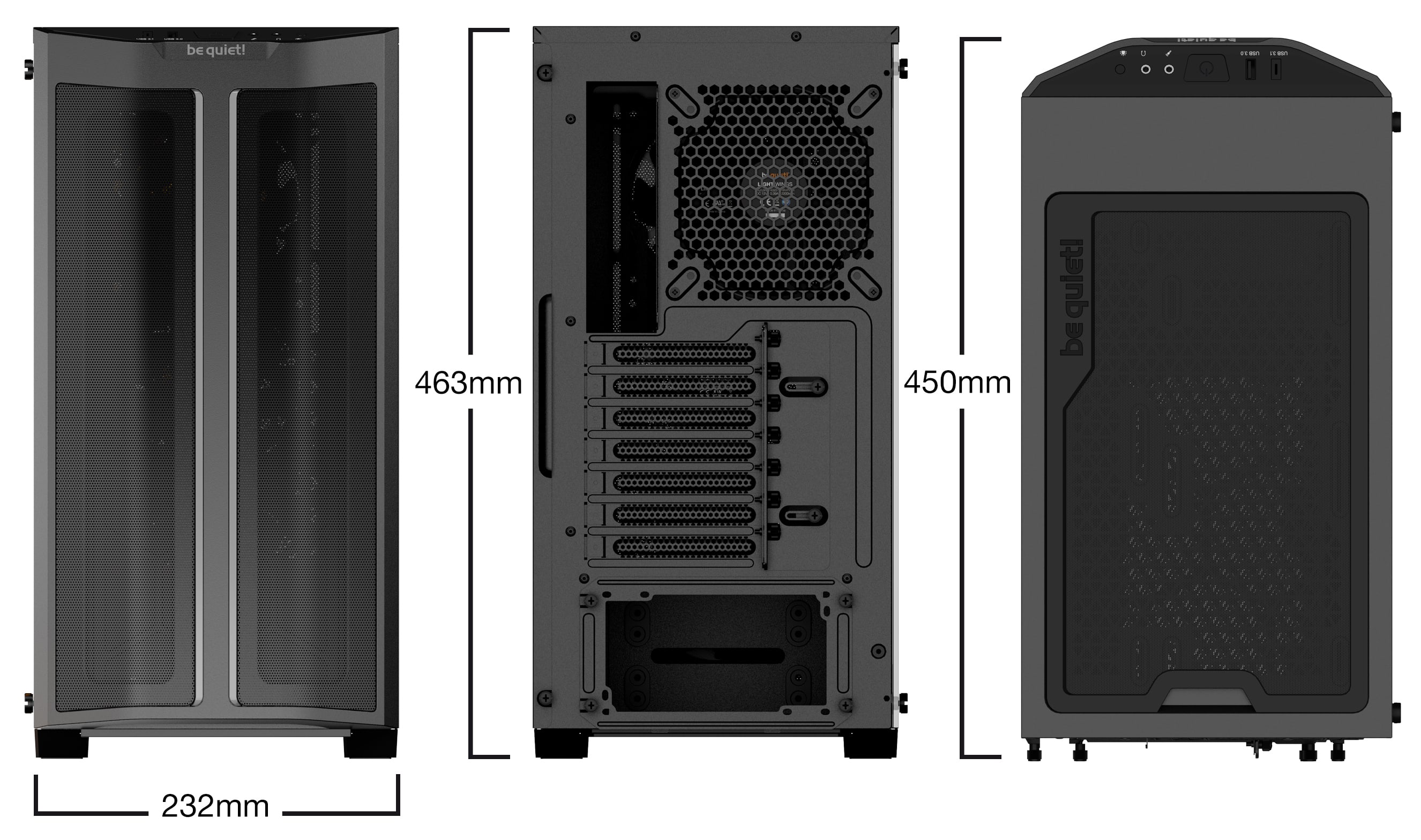 BE QUIET! Midi Tower Pure Base 500FX Black