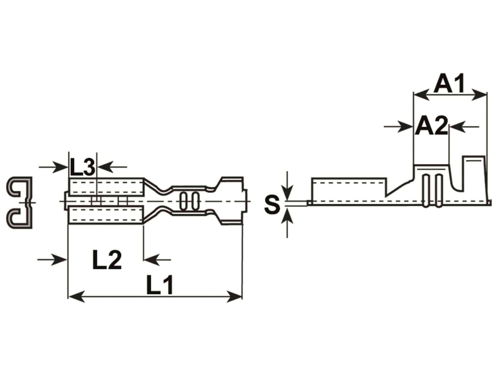 VOGT Flachsteckhülse, 3762a.67, nicht isoliert, silber, Crimp, 2,8 mm, 100 Stück