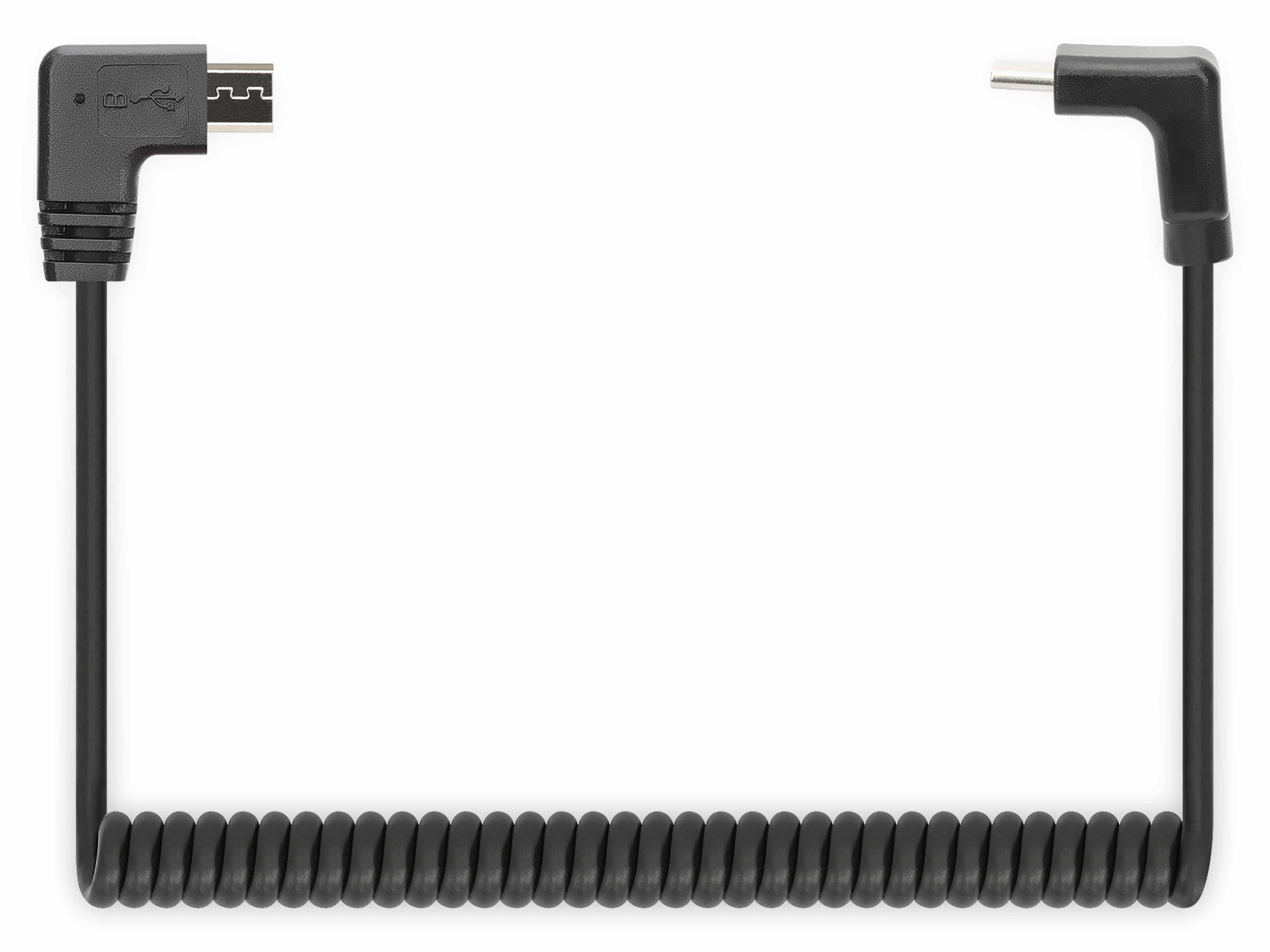 MANHATTAN MANHATTEN Micro-USB Ladekabel auf USB-C mit Spiralkabel
