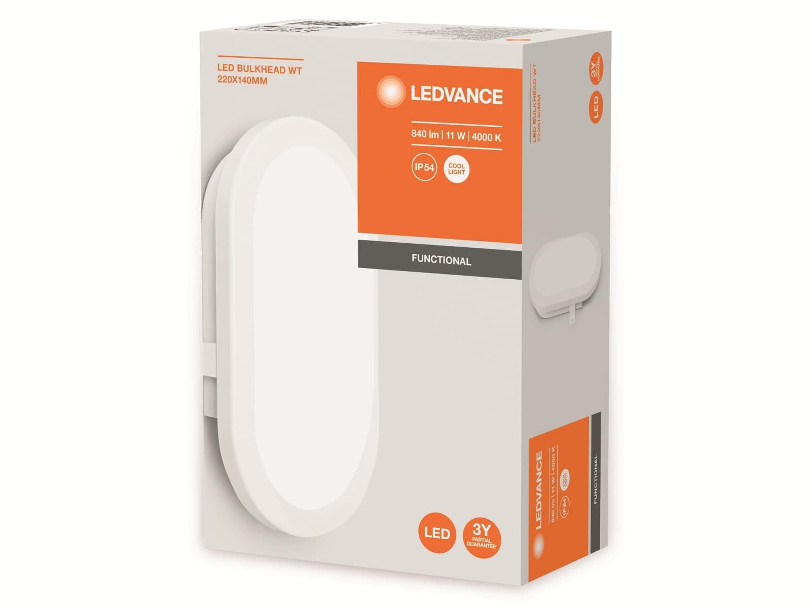 LEDVANCE LED-Leuchte, weiß, Bulkhead, 11W, 840lm, 4000K