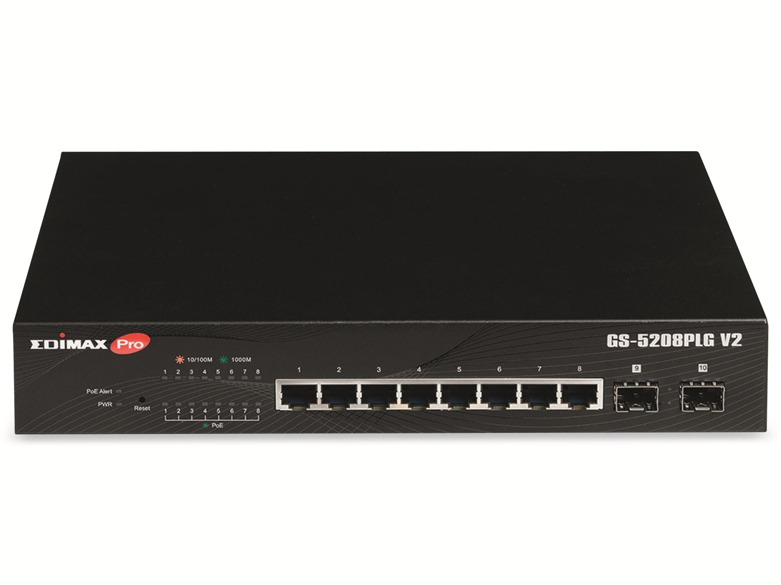 EDIMAX Gigabit-Switch GS-5208PLG V2, 10-port, PoE+, 2x SFP