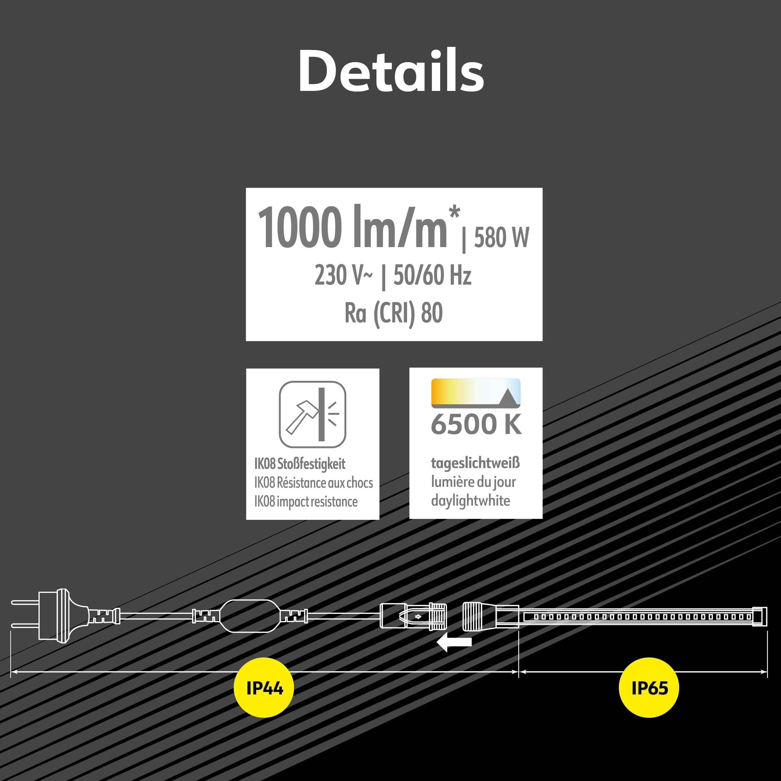 MÜLLER-LICHT LED-Power Stripe 21600029, 50m, 10W, 1000lm, 6500K