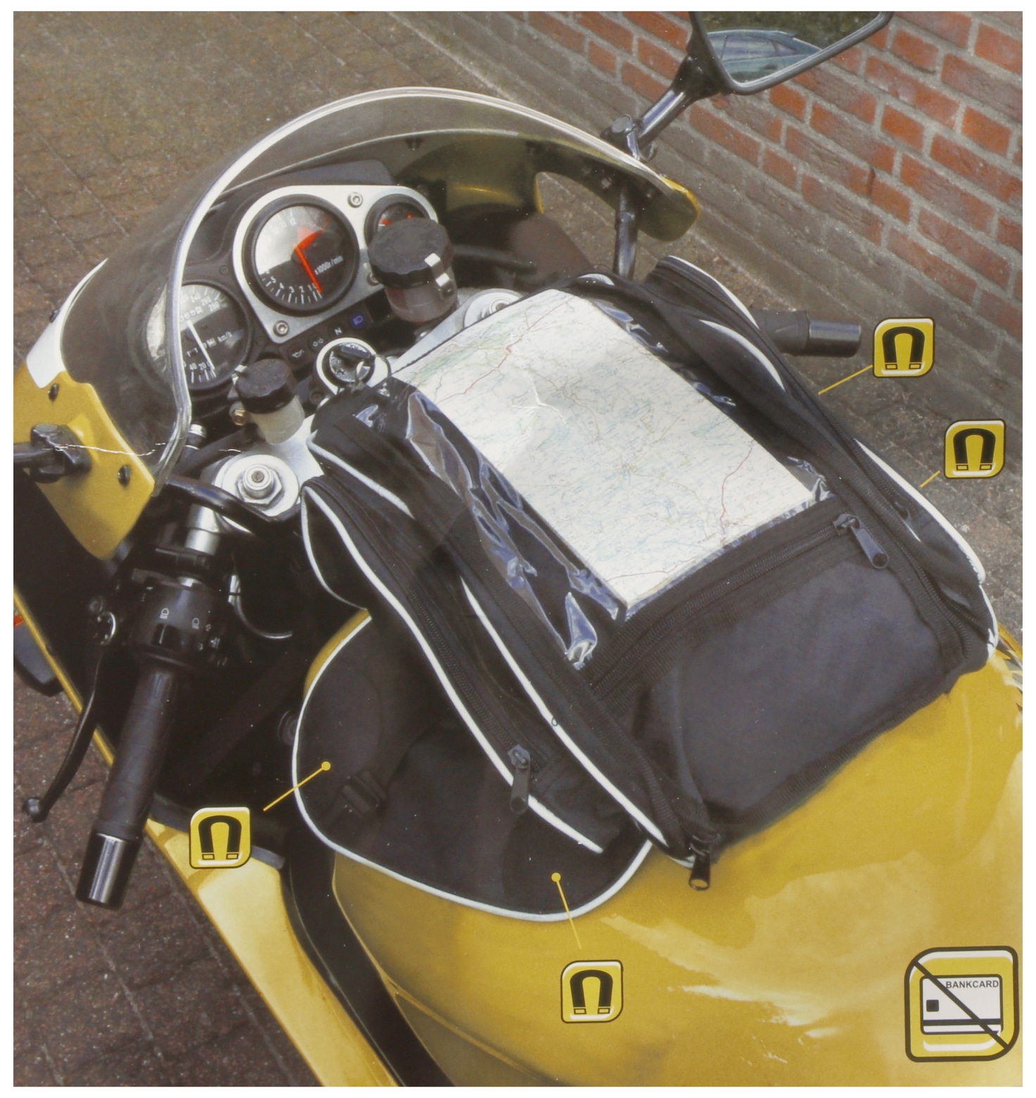 Tankrucksack mit Magnetbefestigung für Motorrad 21 Liter