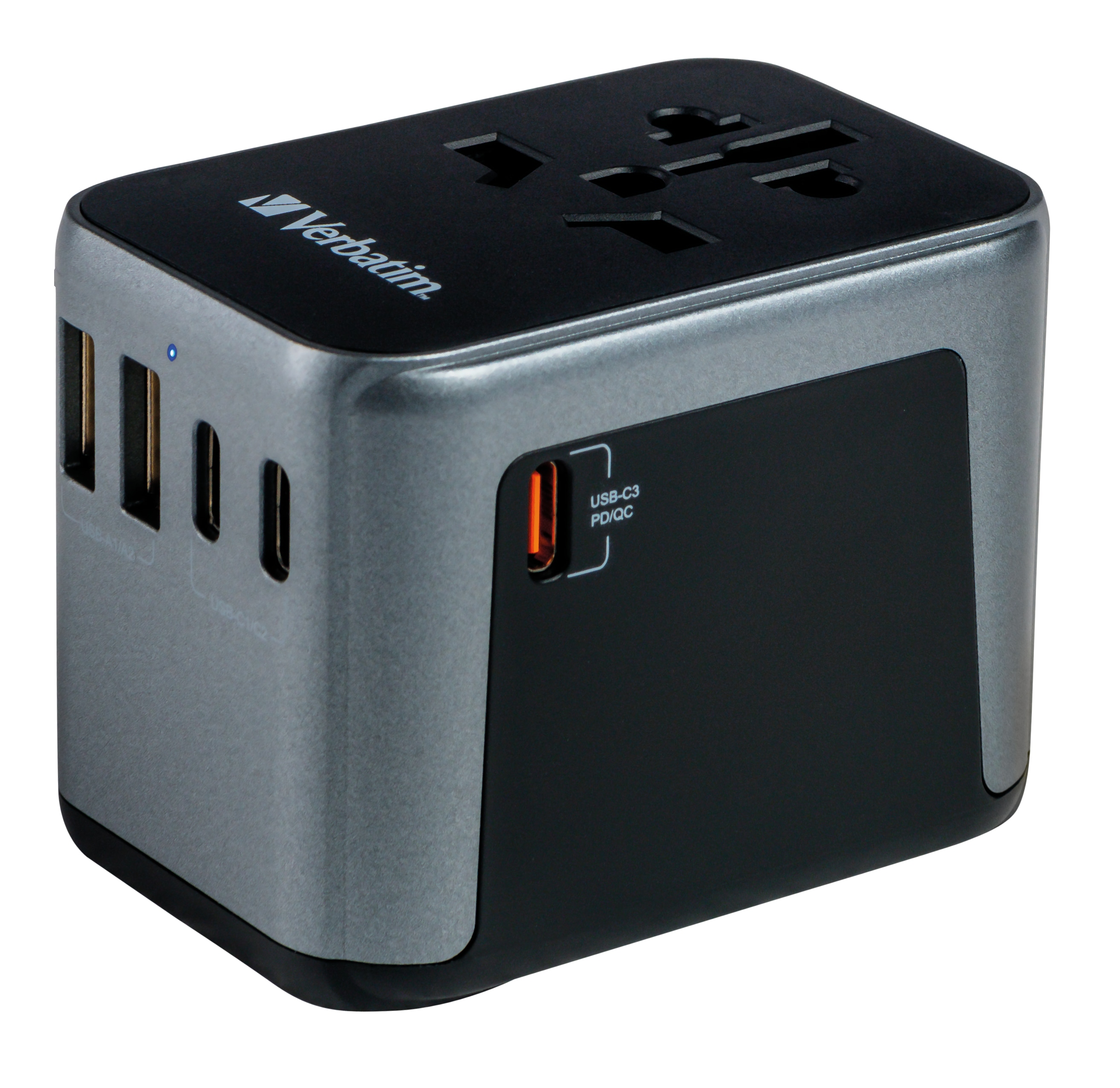 VERBATIM Universal-Reise-Adapter UTA-03, 1x Stromstecker, 2x USB-A, 3x USB-C