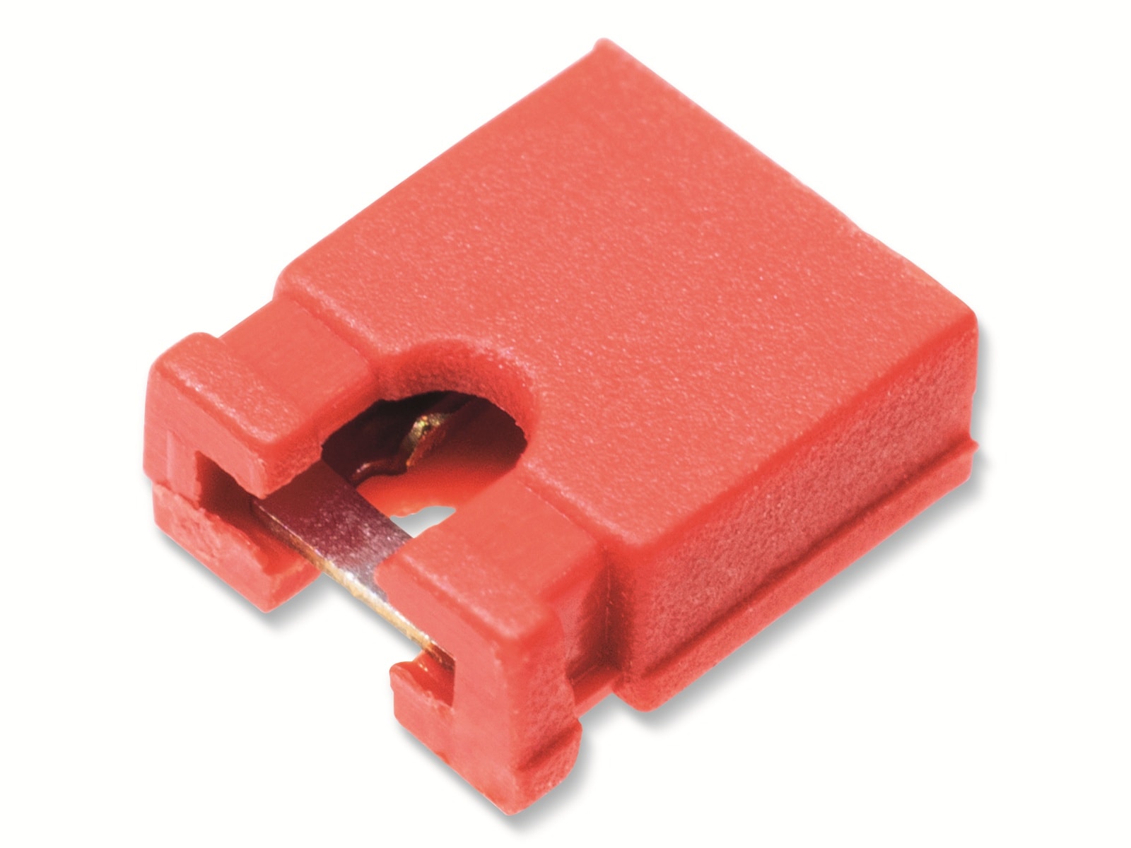 Kurzschlussbrücke / Jumper, rot, 2,54 mm, oben offen, 2 Pol