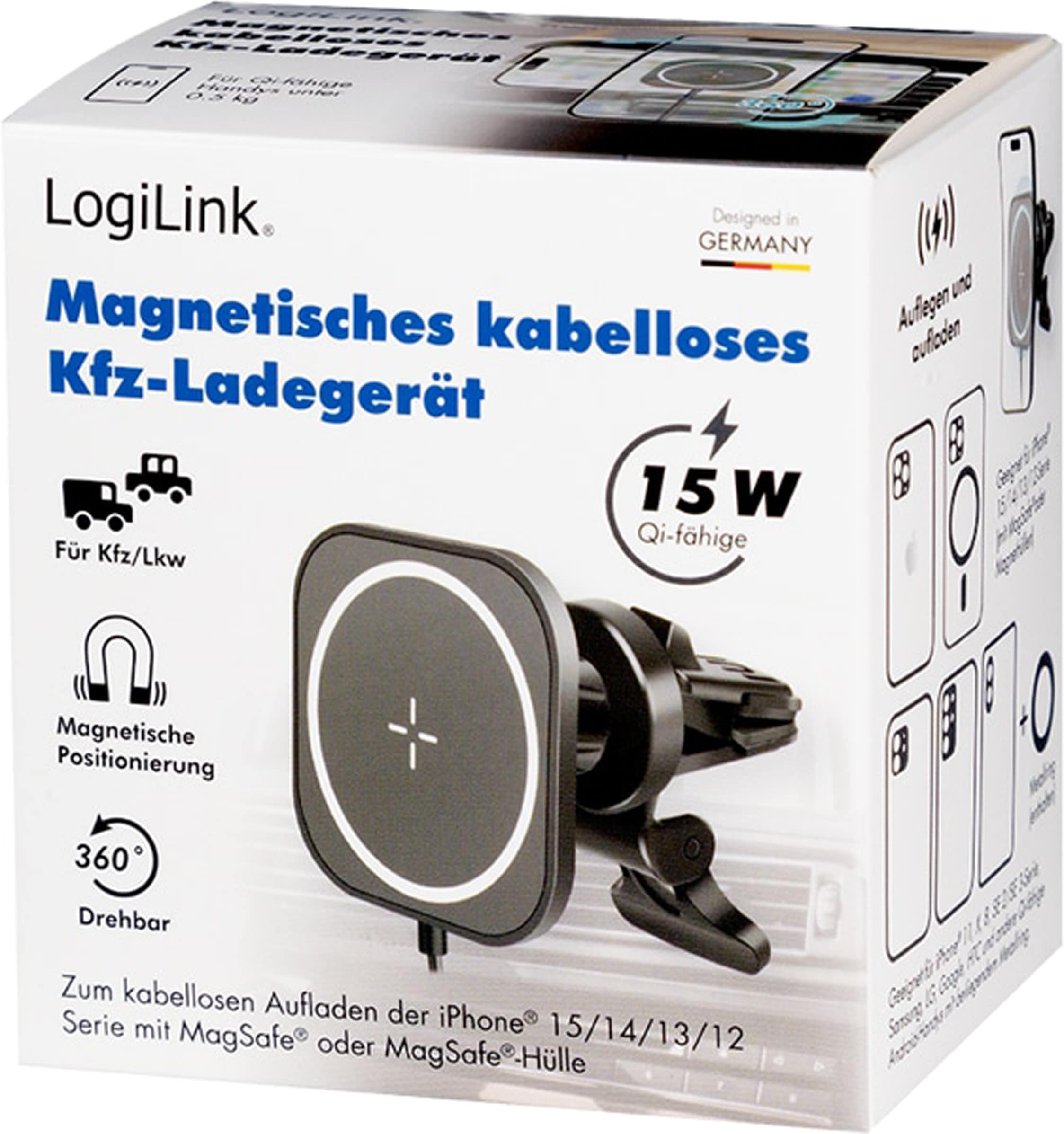 LOGILINK Kfz-Smartphonehalterung PA0329 mit Ladefunktion