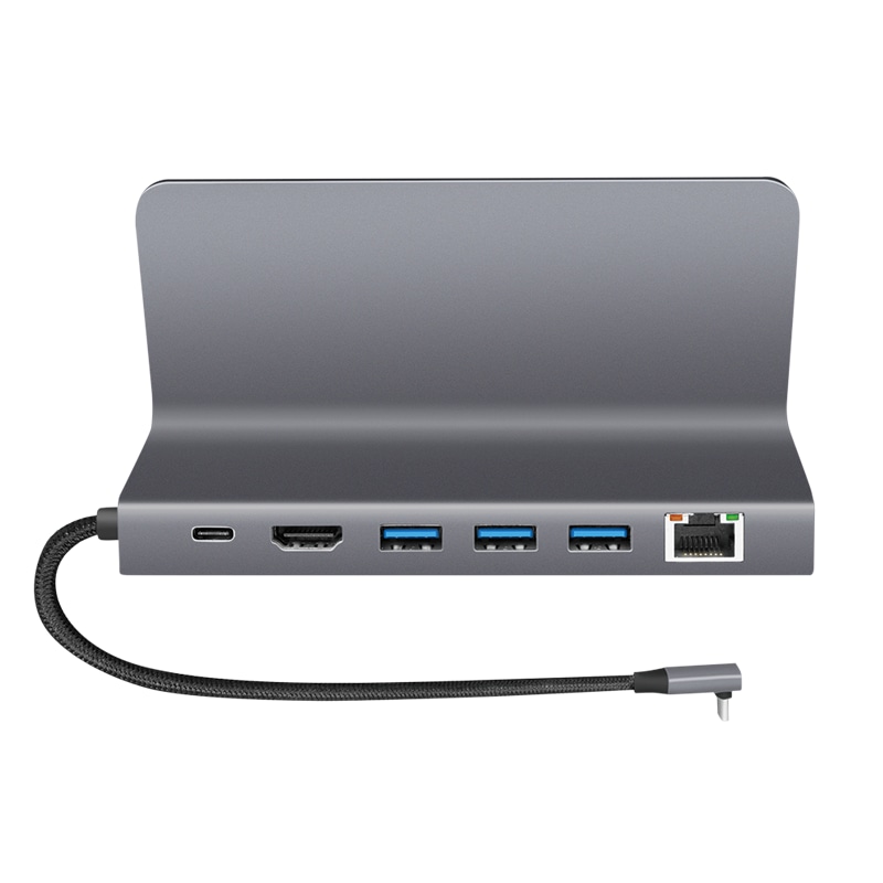 LOGILINK USB 3.2 Dockingstation UA0408, Gen1, 6-Port, USB-C PD, Aluminium-Silber