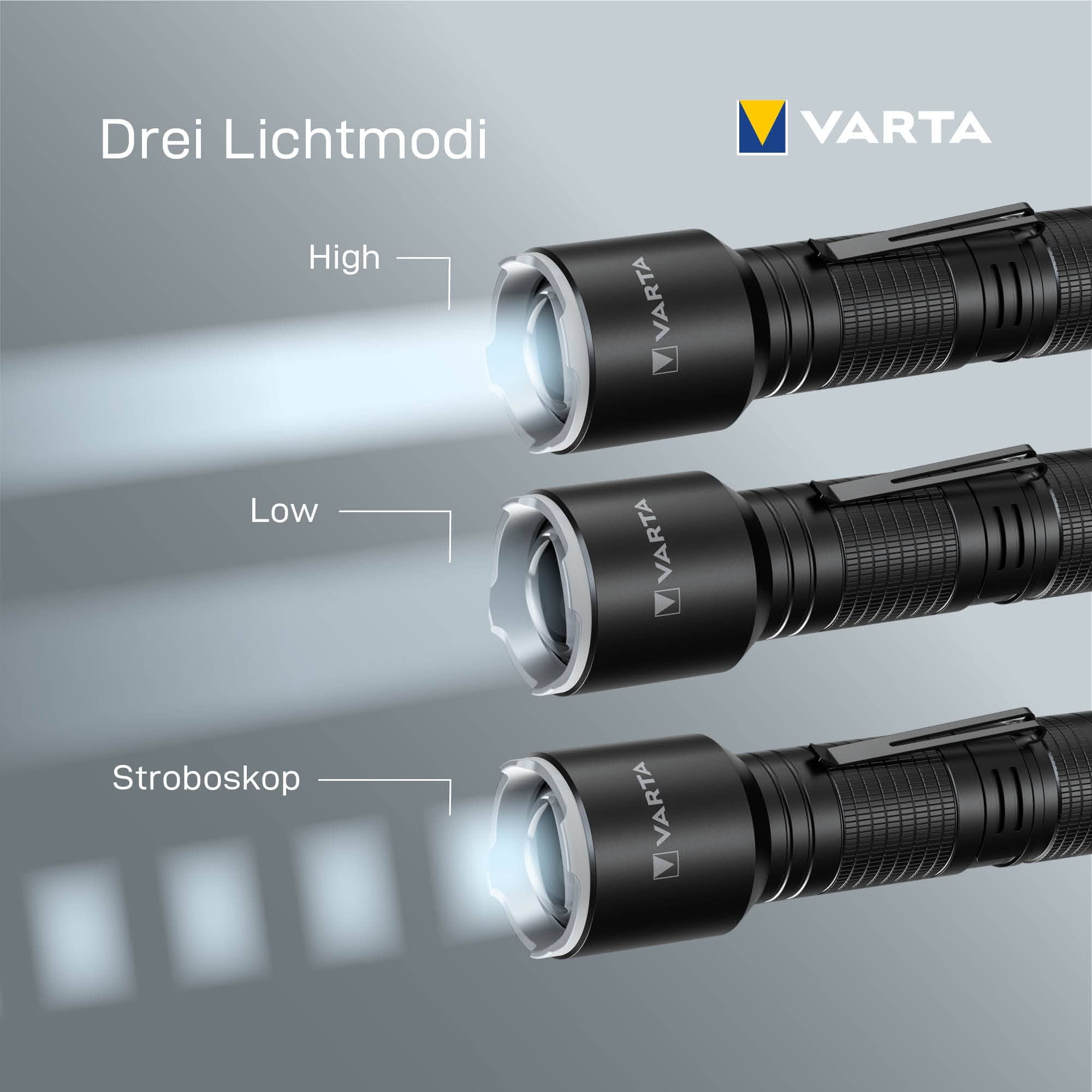 VARTA LED-Taschenlampe Aluminium Light Pro F30, 400 lm, Batteriebetrieb 