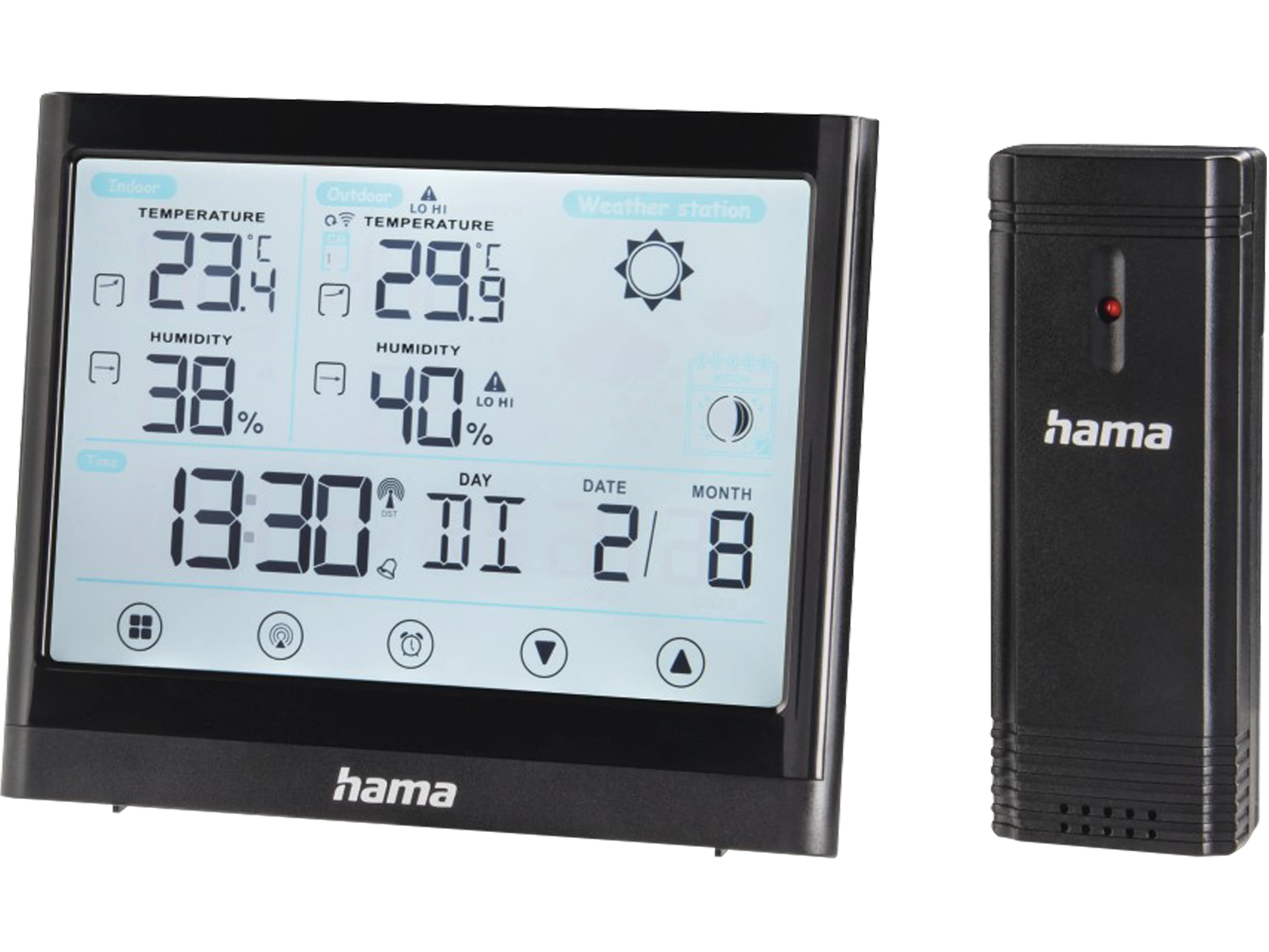 HAMA Wetterstation 186421, Full Touch, schwarz