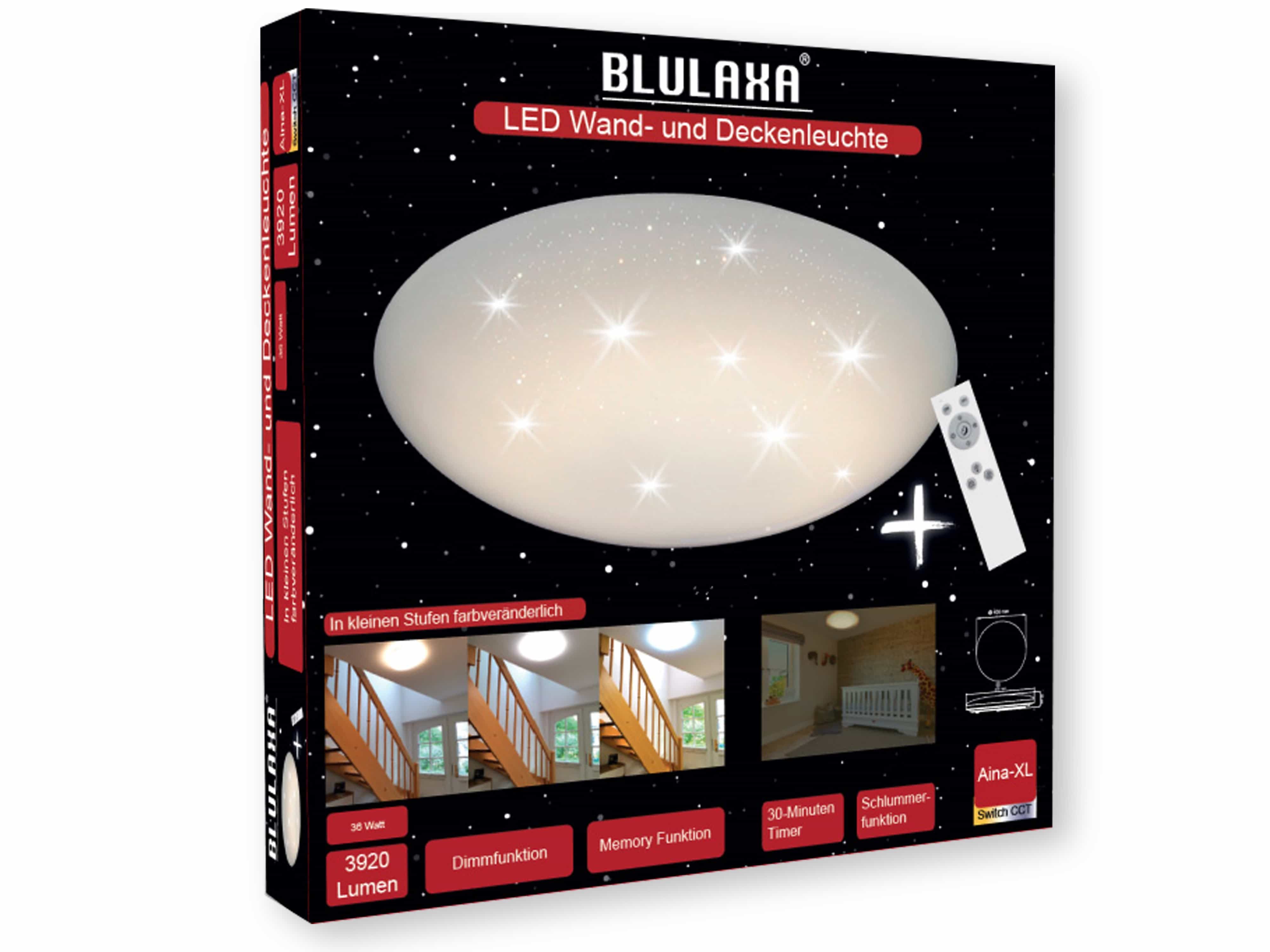 BLULAXA LED-Deckenleuchte, Aina-XL Sternenhimmel, rund, 36W