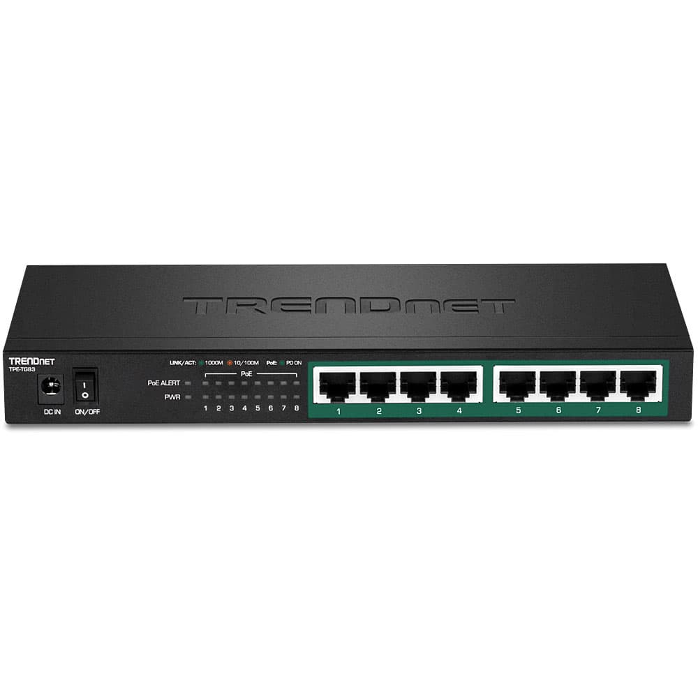 TRENDNET Switch, 8 Port Gigabit PoE+, 65 W