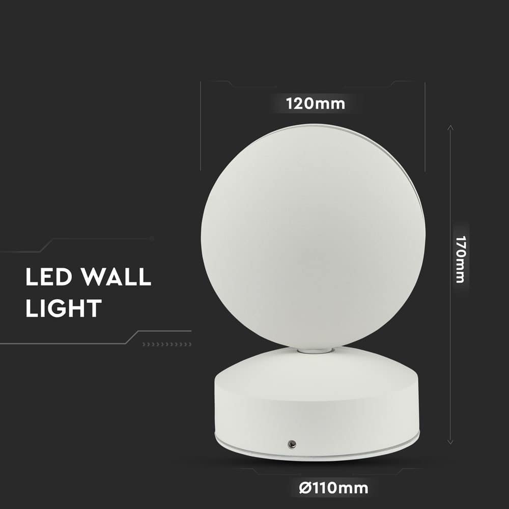 V-TAC LED-Wandleuchte VT-707, EEK: F, 7 W, 770 lm, 4000 K, weiß