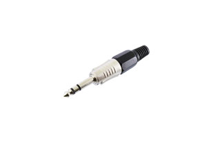 Klinkenstecker, 6,3 mm, stereo, schwarz