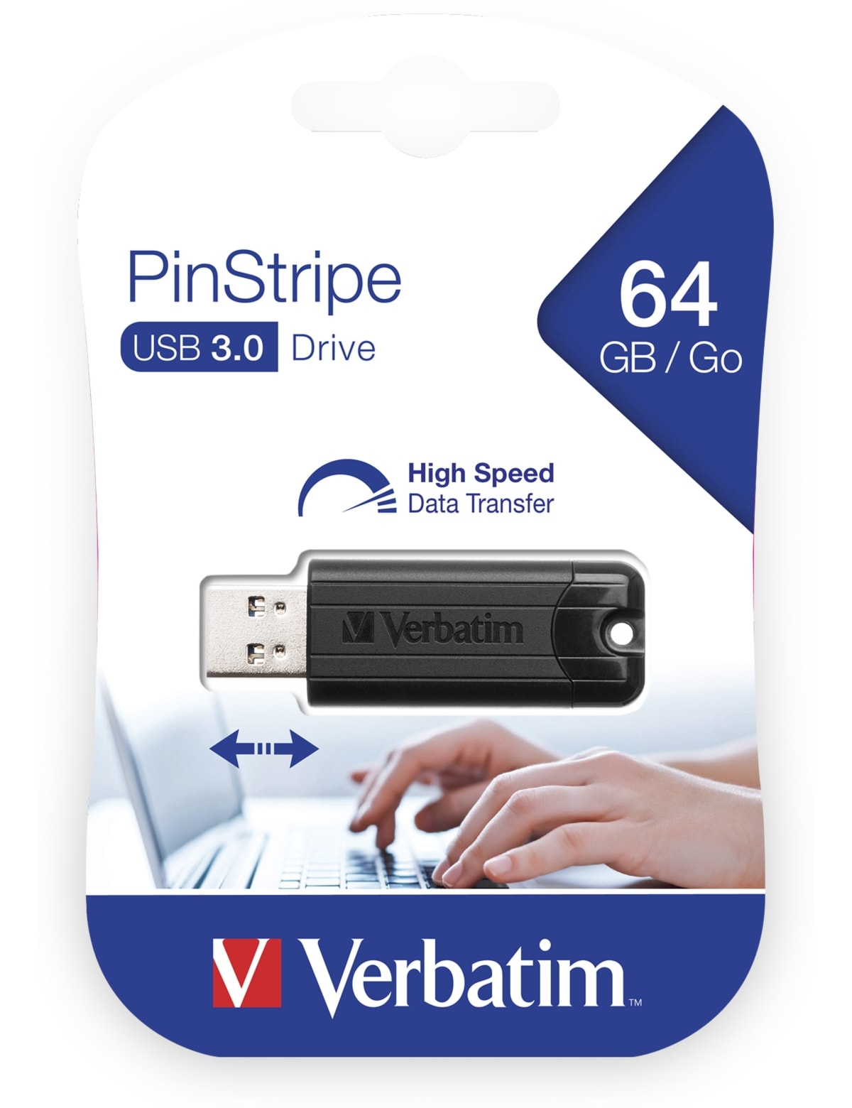 VERBATIM USB3.0 Stick PinStripe, 64 GB