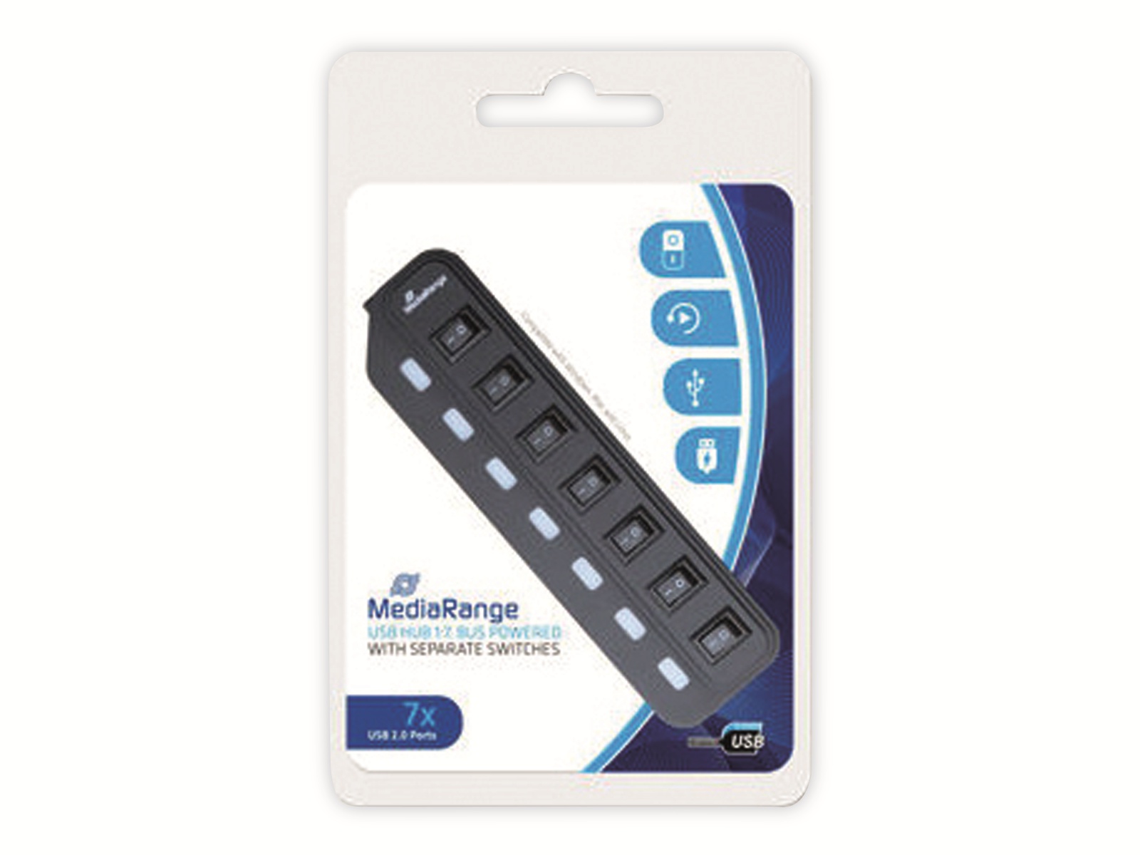 MEDIARANGE USB2.0 Hub MRCS504, 7-ports