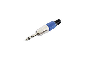 Klinkenstecker, 6,3 mm, stereo, blau