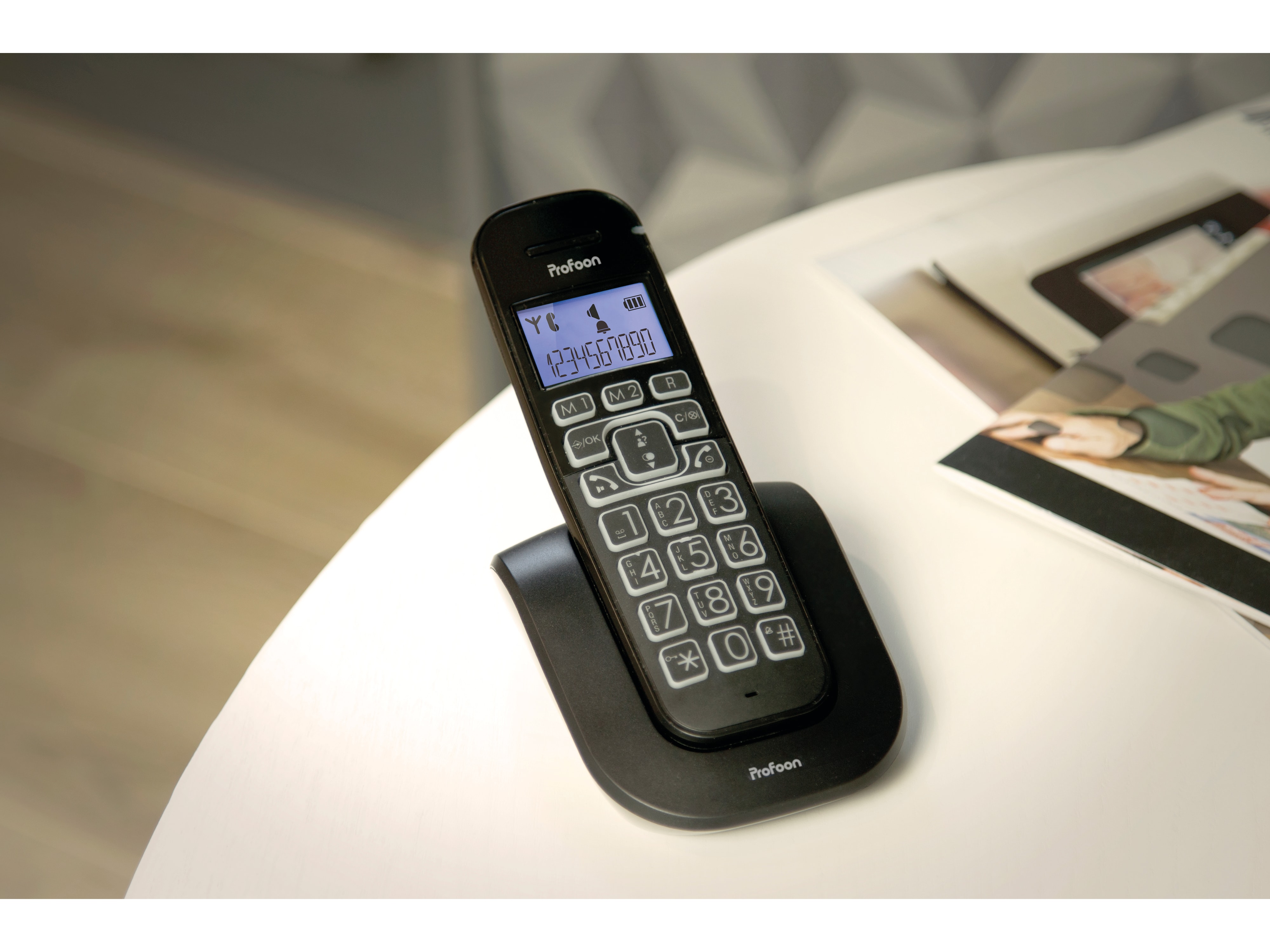 PROFOON DECT-Telefon PDX-2808, mit großen Tasten, schwarz