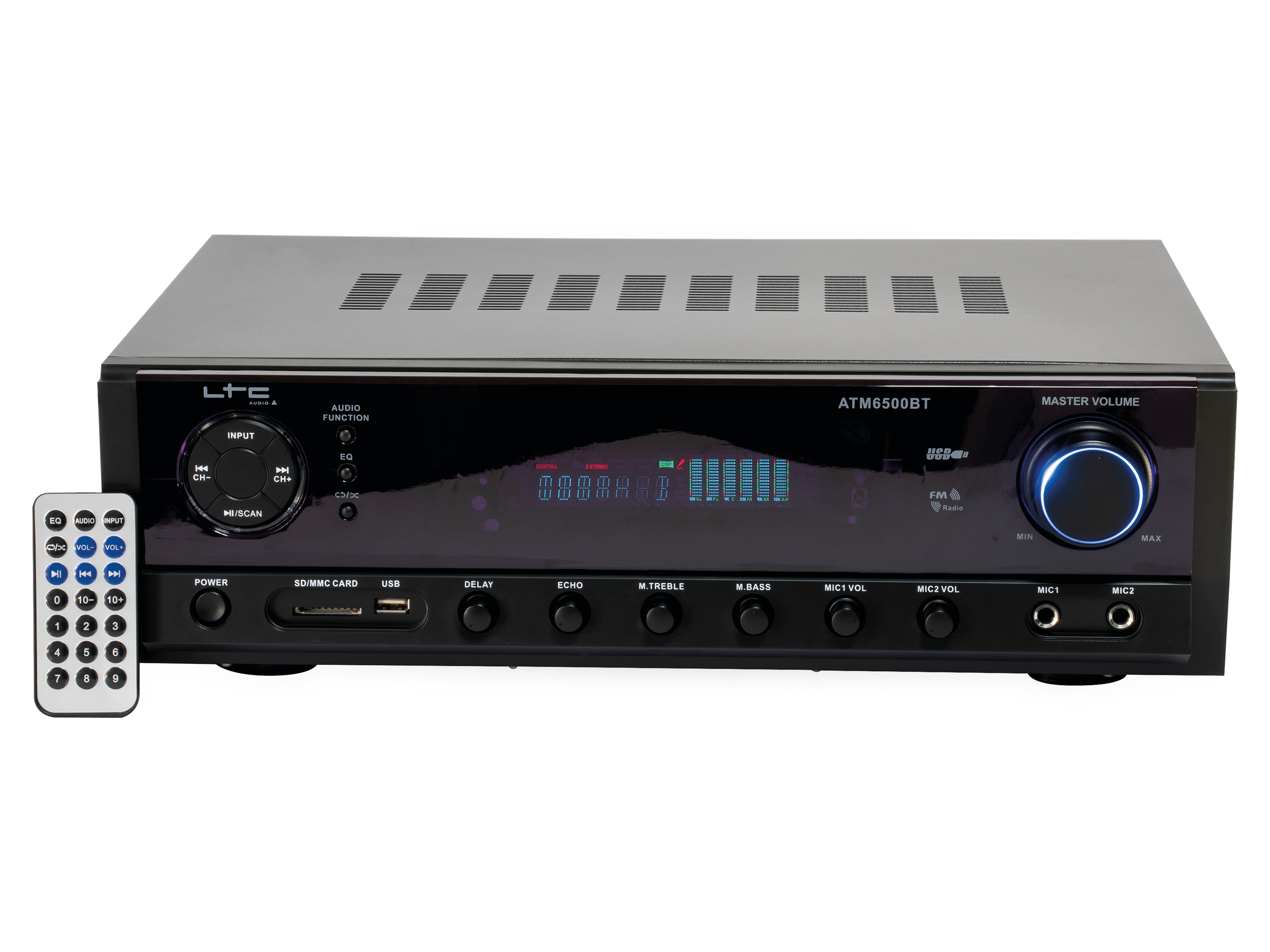 LTC Stereo-Verstärker ATM6500BT, 2x50 W, Bluetooth, Karaoke