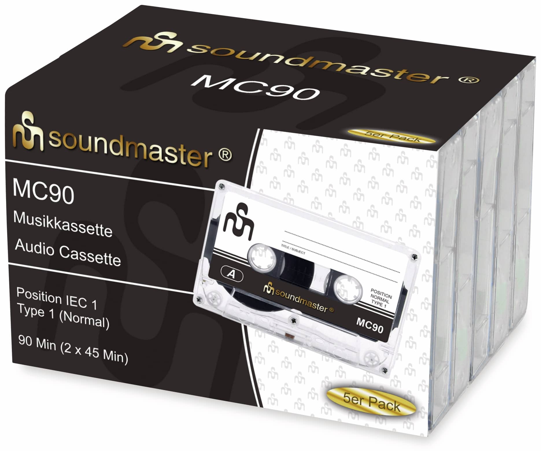 SOUNDMASTER Leerkassette MC90 IEC1, 5er Pack