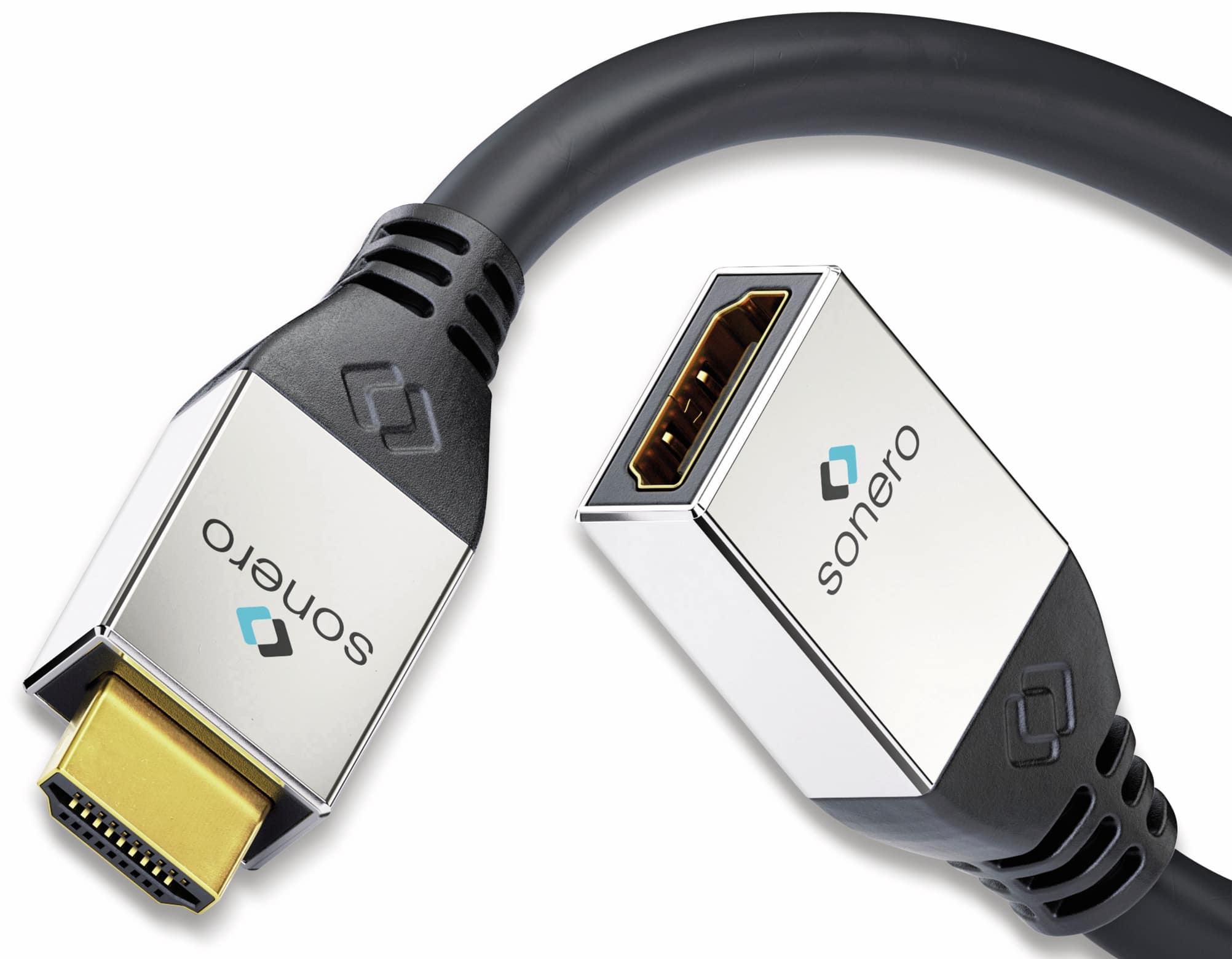 SONERO HDMI-Adapter Metallstecker, 0,25 m, Stecker/Kupplung