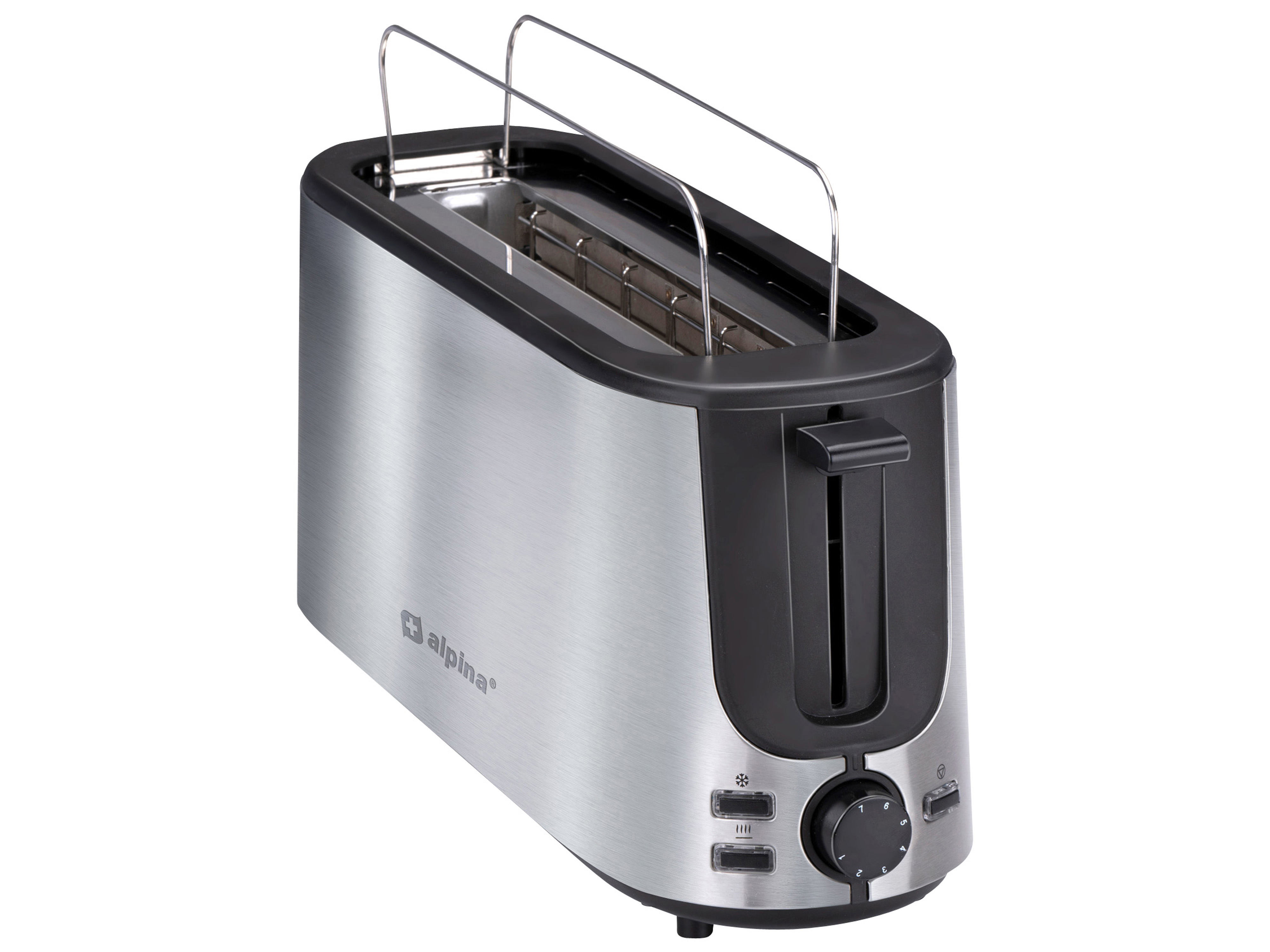 ALPINA Toaster, 1000 W, 2 Scheibentoaster, schwarz/silber