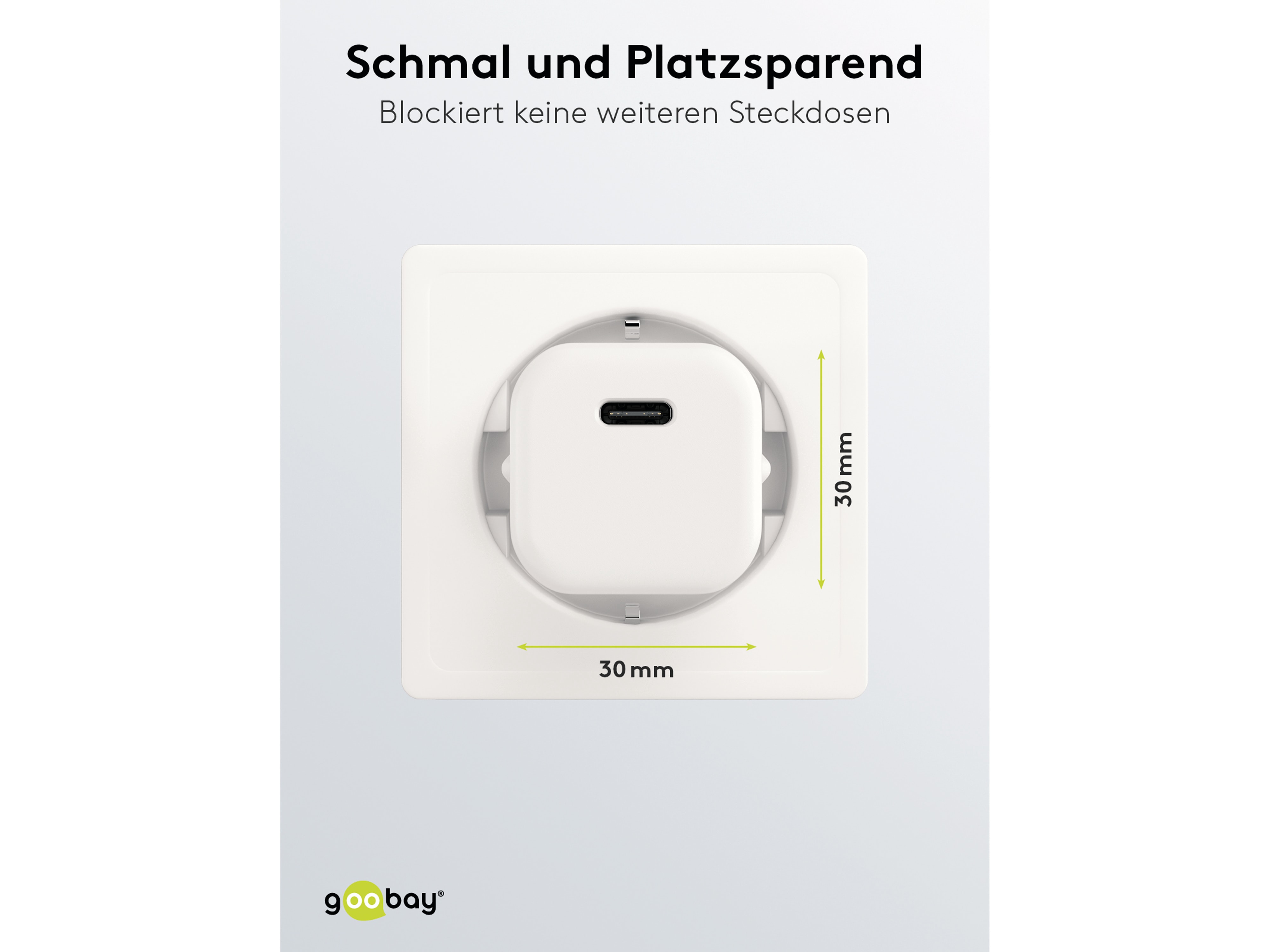 GOOBAY USB-Lader USB-C, 20W, Schnellladefunktion, weiß