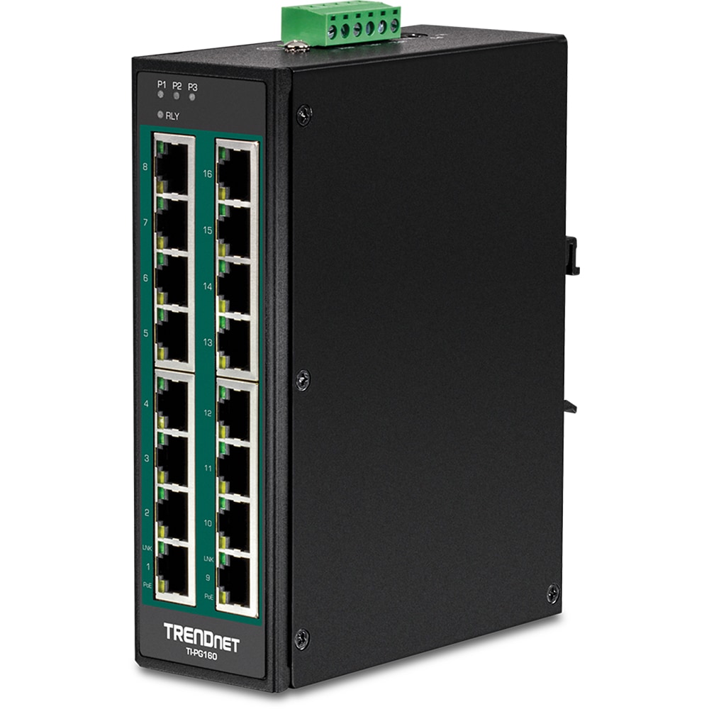 TRENDNET Switch 16-Port Industrial Gigabit PoE+ 