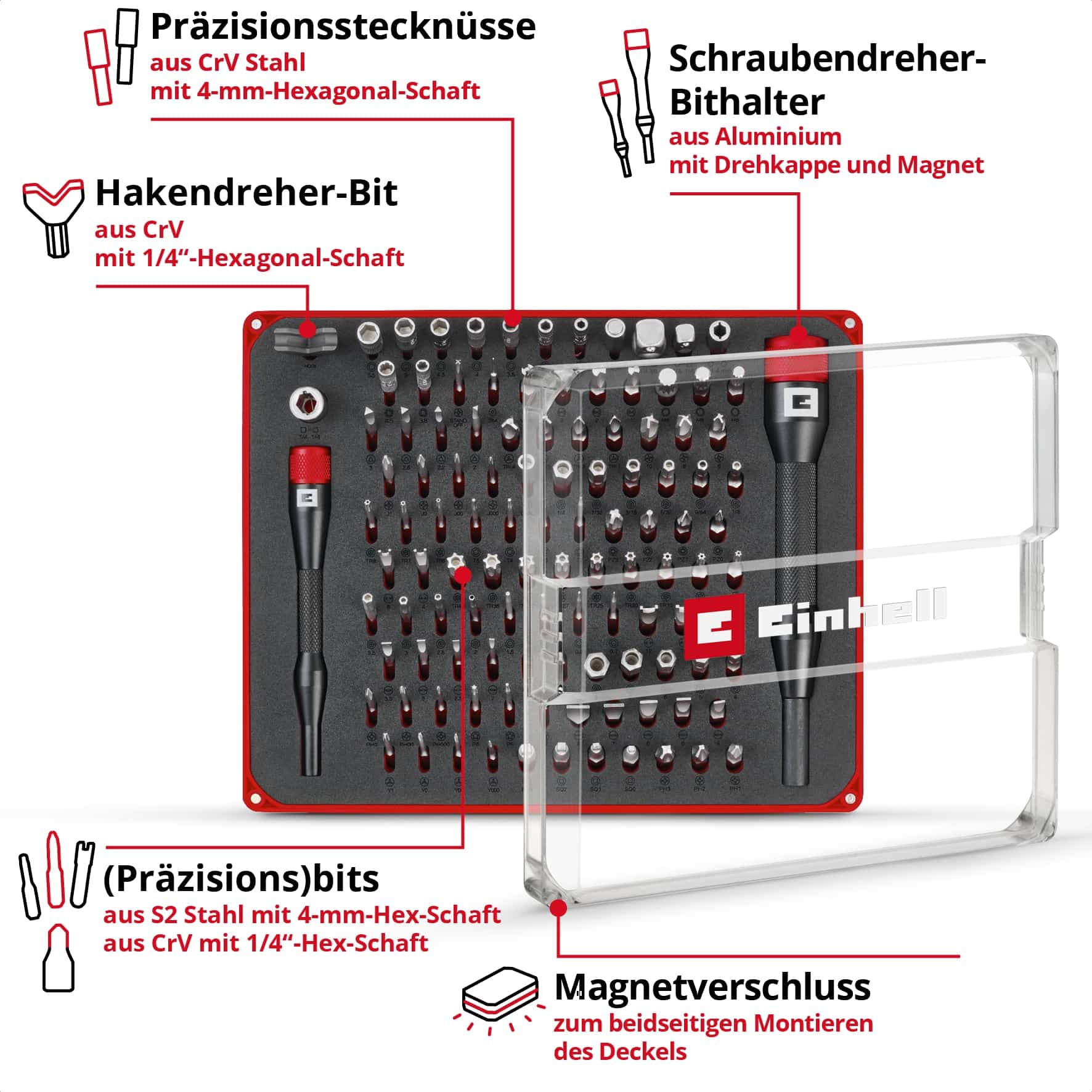 EINHELL Präzisionsbit-Set, 115040, 114-teilig