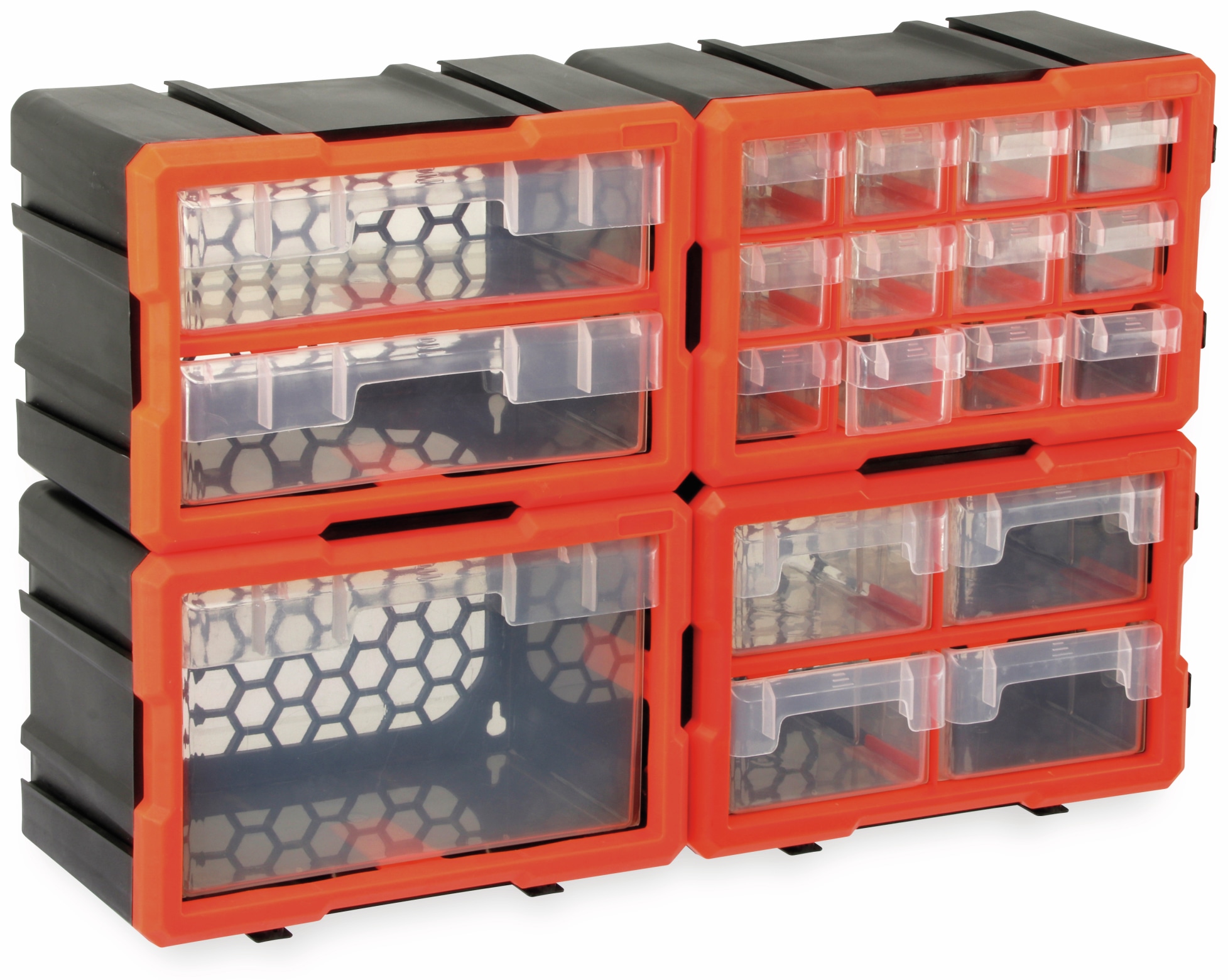 DAYTOOLS Werkzeugbox TW2020, Kunststoff,2-teilig, schwarz/orange