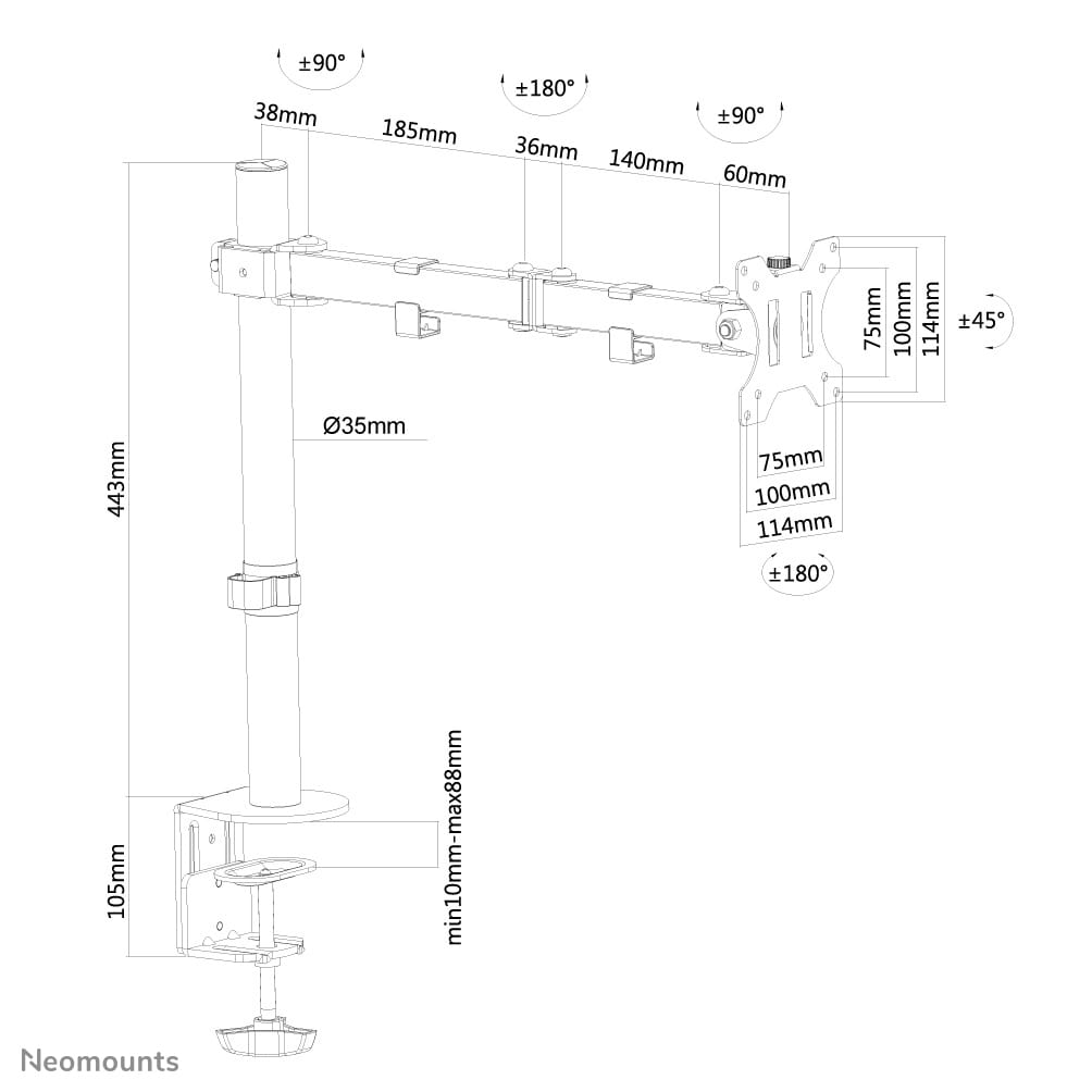 NEOMOUNTS by Newstar Tischhalterung 25,4 - 81,3 cm (10"-32"), max. 8 kg