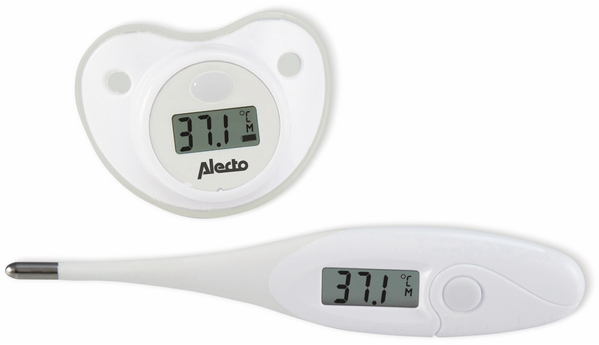 ALECTO Digitales Fieberthermometer-Set BC-04, 2-teilig, weiß