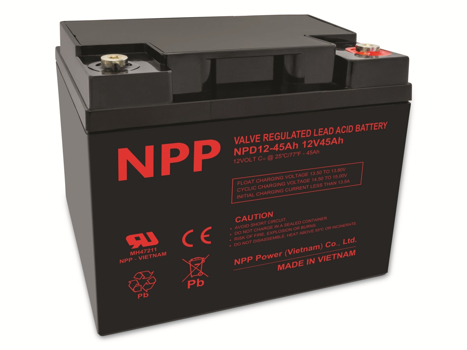 NPP Blei-Akku NPD12-45, 12V/45000mAh, zyklisch