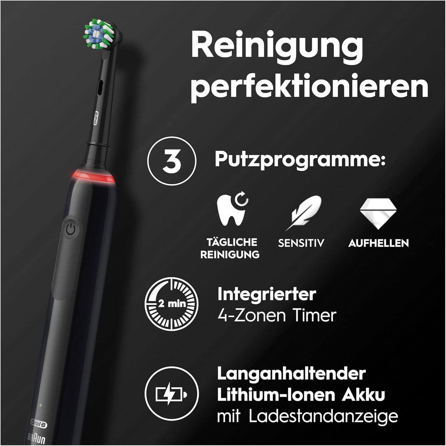 ORAL-B Elektrische Zahnbürste Pro 3, 3000 Sensitive Clean Black JAS22