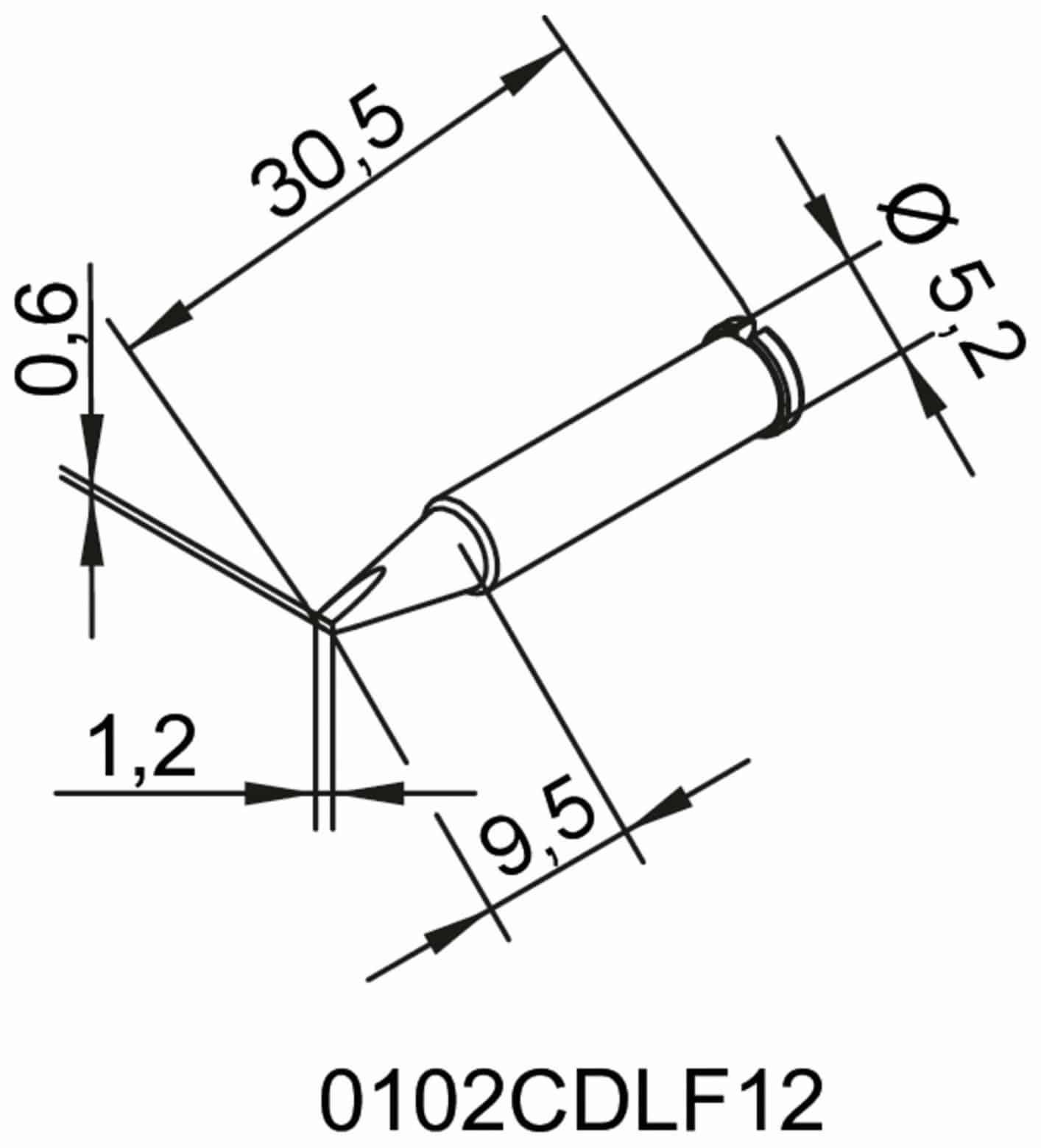 ERSA Lötspitze, 0102CDLF12/SB, meißelförmig, 1,2 mm