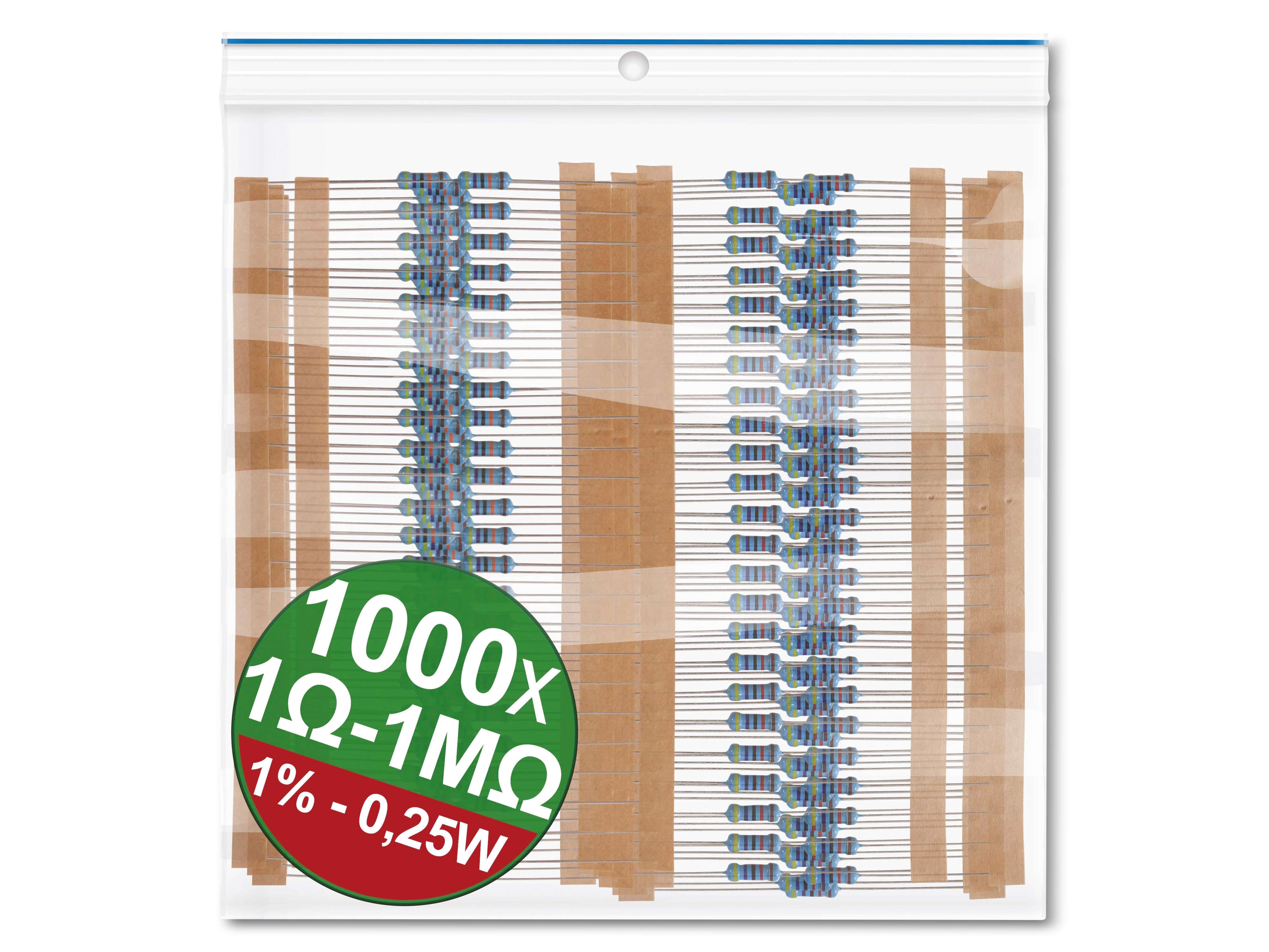 QUADRIOS Metallschicht-Widerstand, 22P037, 1 %, 0,25 W, 1000 St.