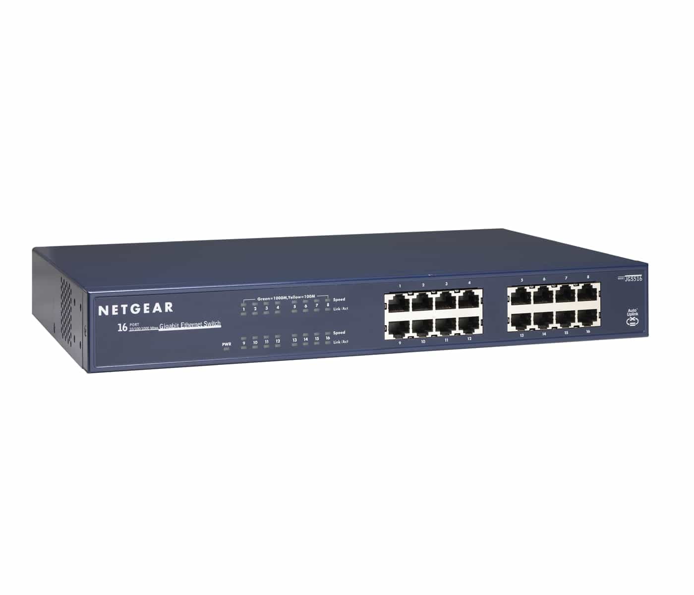 NETGEAR Gigabit-Switch JGS516-200EUS, 16-port, blau