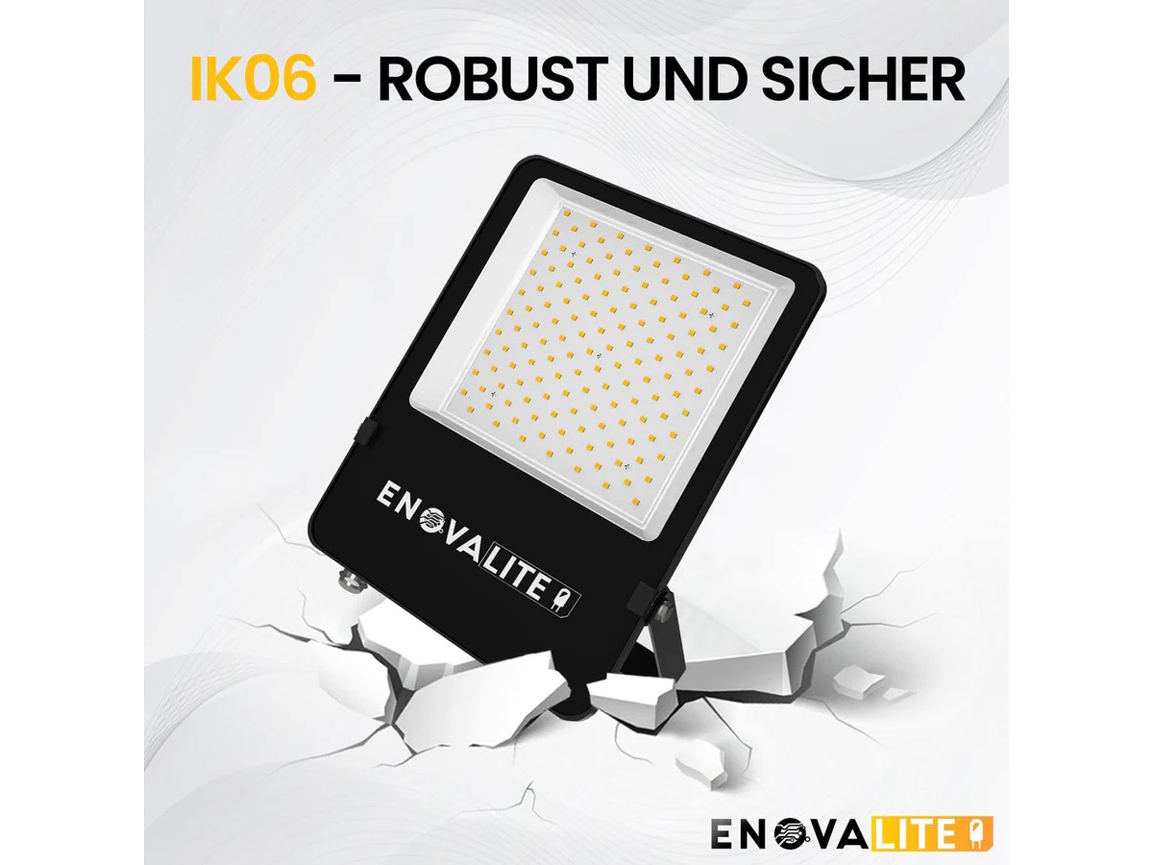 ENOVALITE LED-Fluter, EEK: E, 100W, 13000lm, 4000K, schwarz