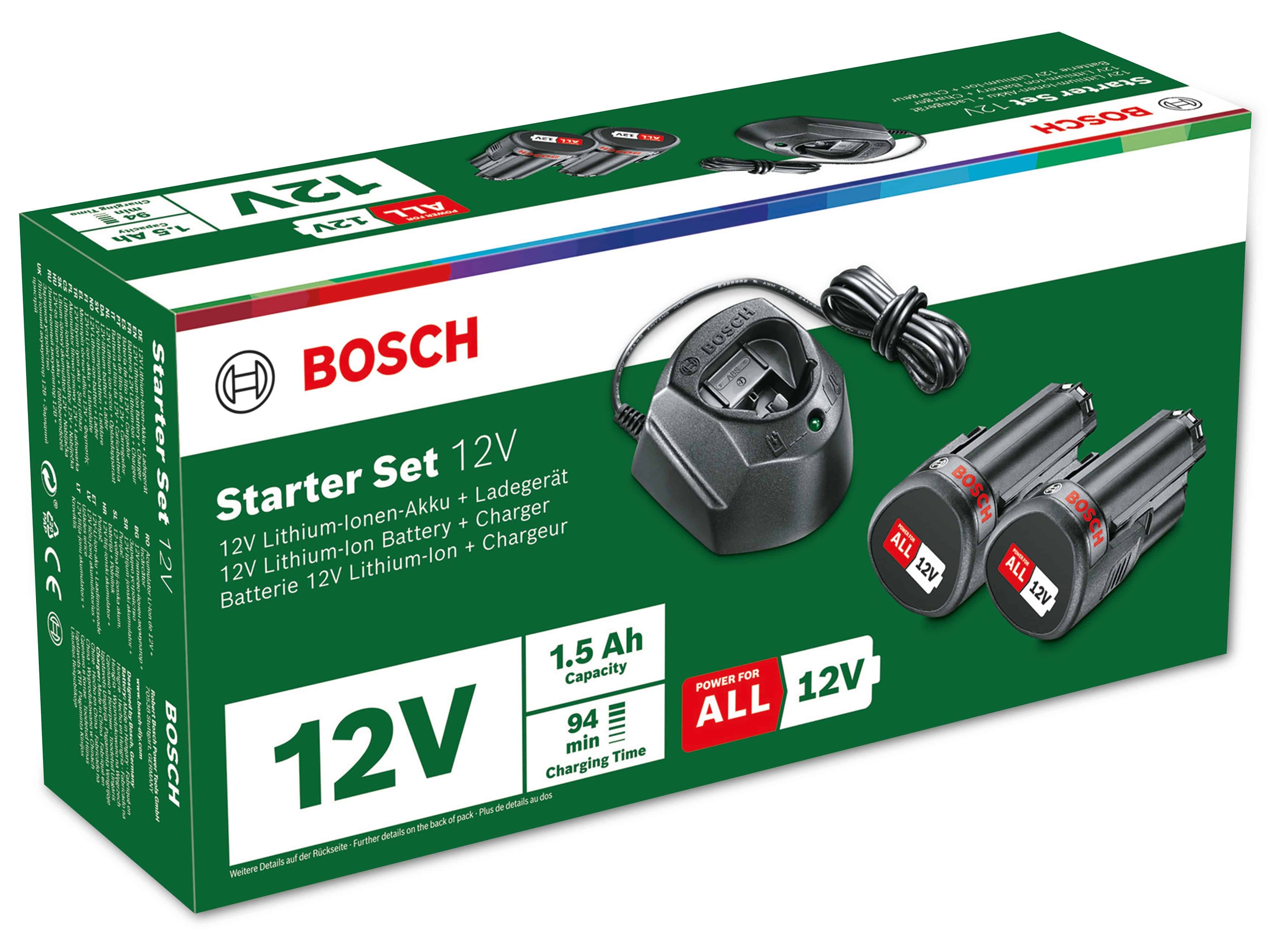 BOSCH Starter-Set, 12V, Ladegerät GAL 1210 CV, 2x Akku 1500mAh