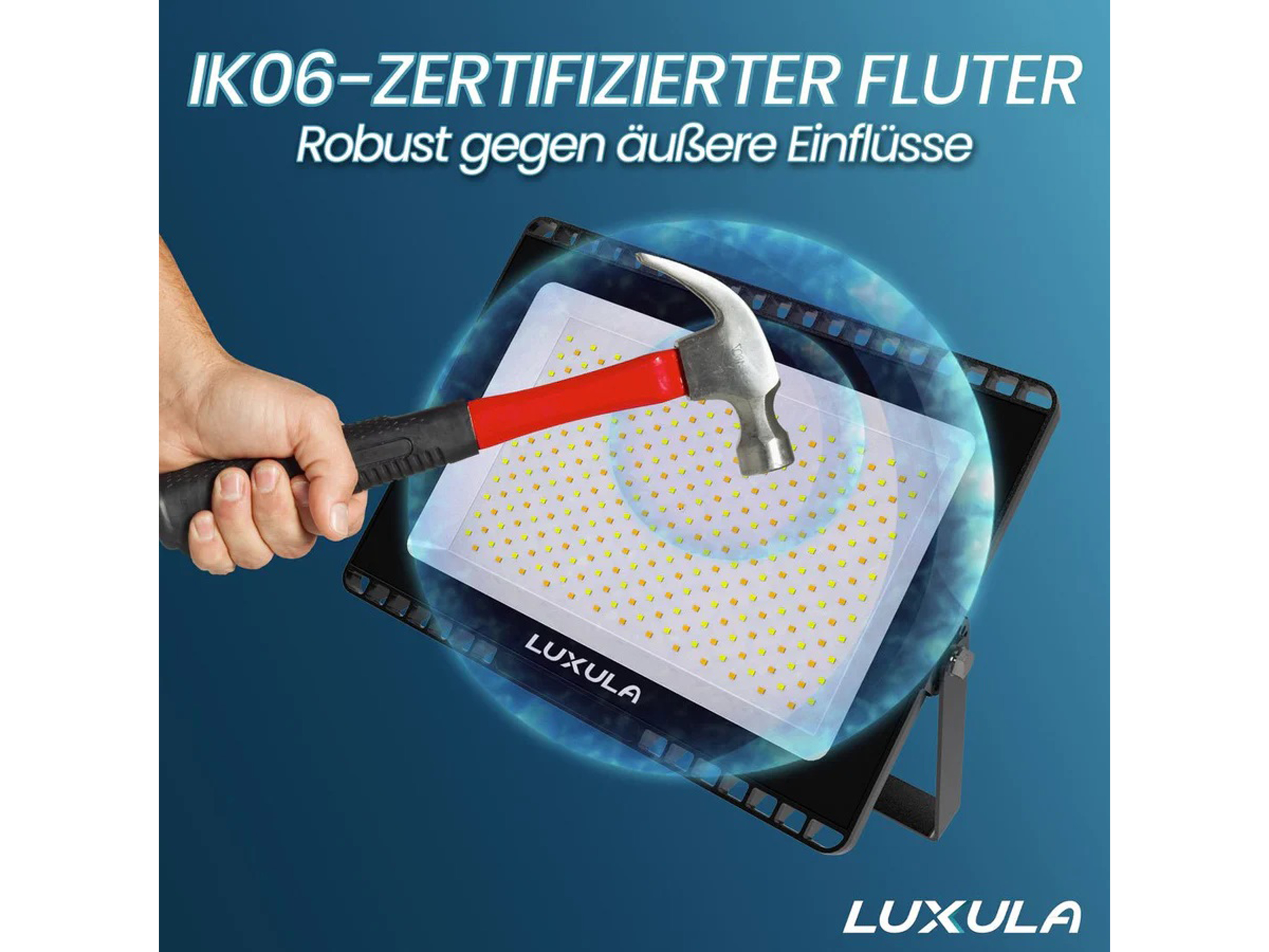 LUXULA LED-Fluter, EEK: F, 100W, 10000lm, CCT, schwarz