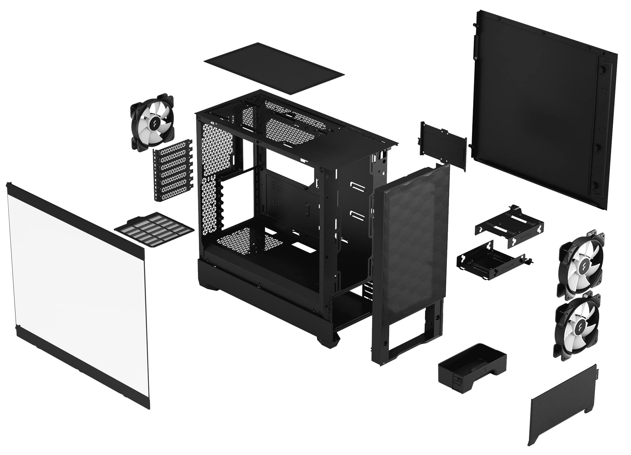 FRACTAL Midi Tower Design Pop Air RGB schwarz TG Clear Tint