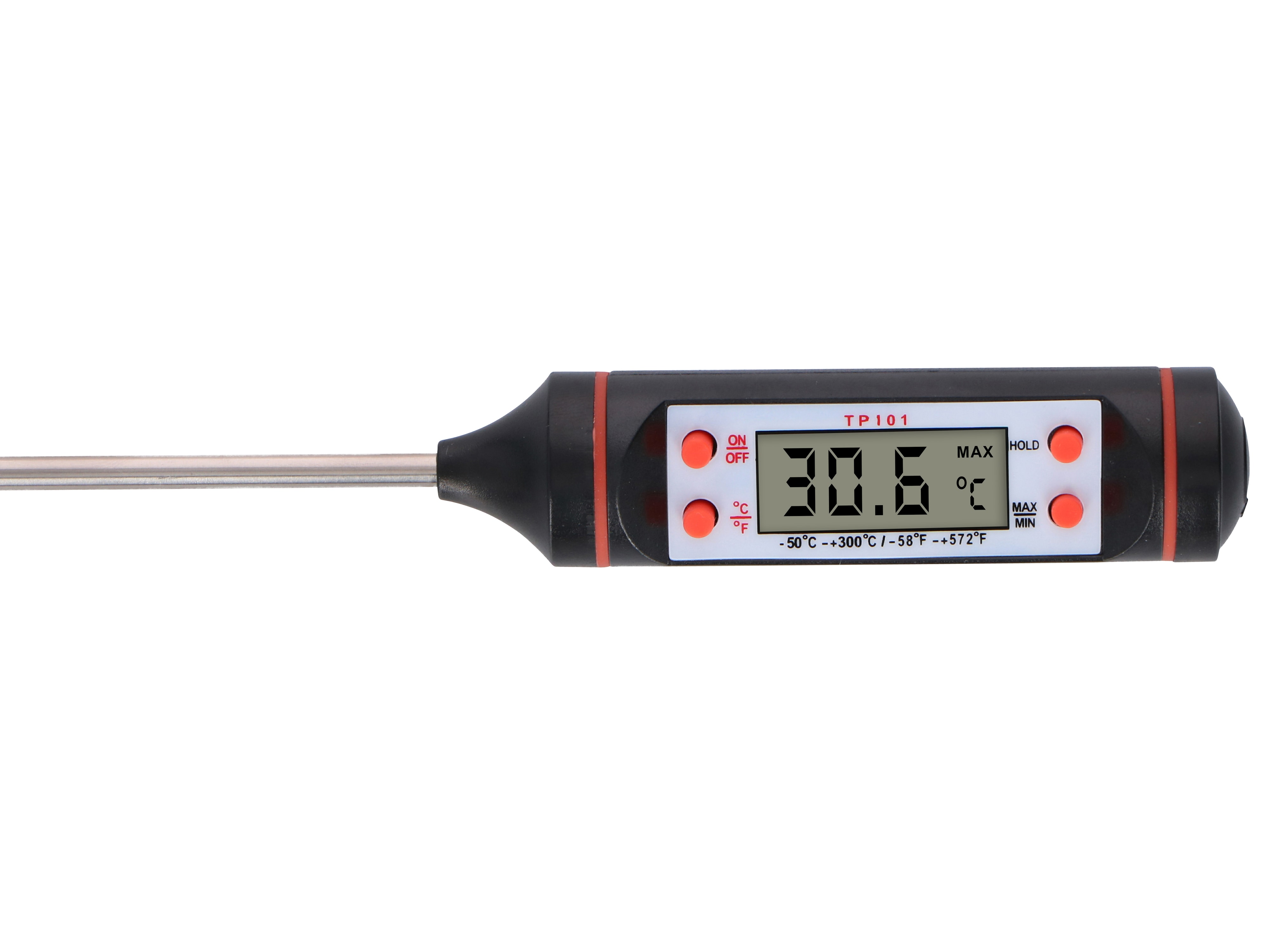 ALPINA Digitales-Küchenthermometer, 25x240 mm, -50 bis +300 Grad Cel.