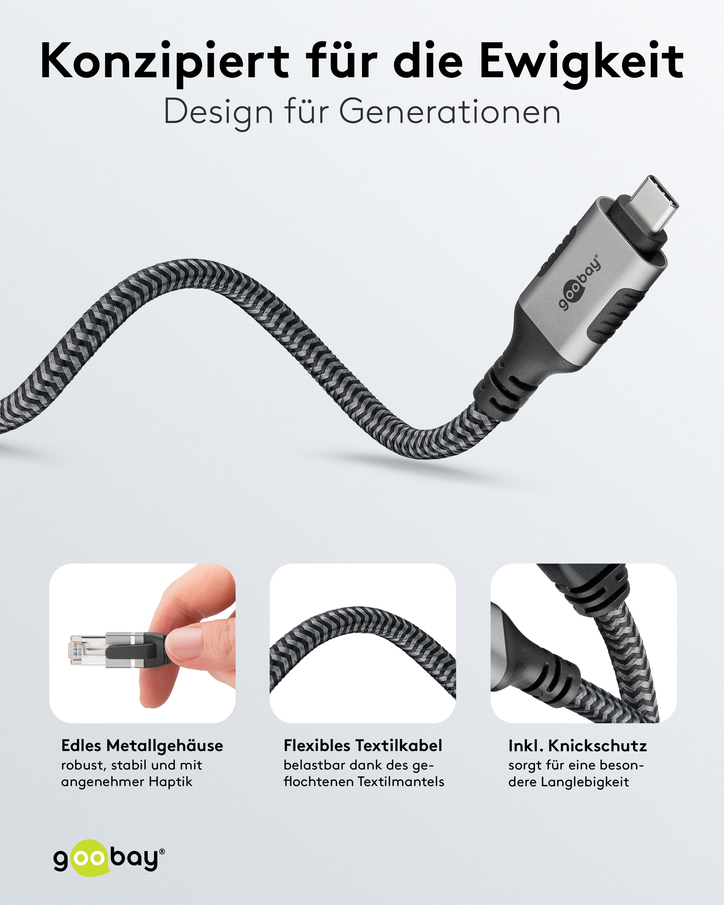 GOOBAY Ethernet-Kabel CAT6 USB-AC 3.1 auf RJ45 10m