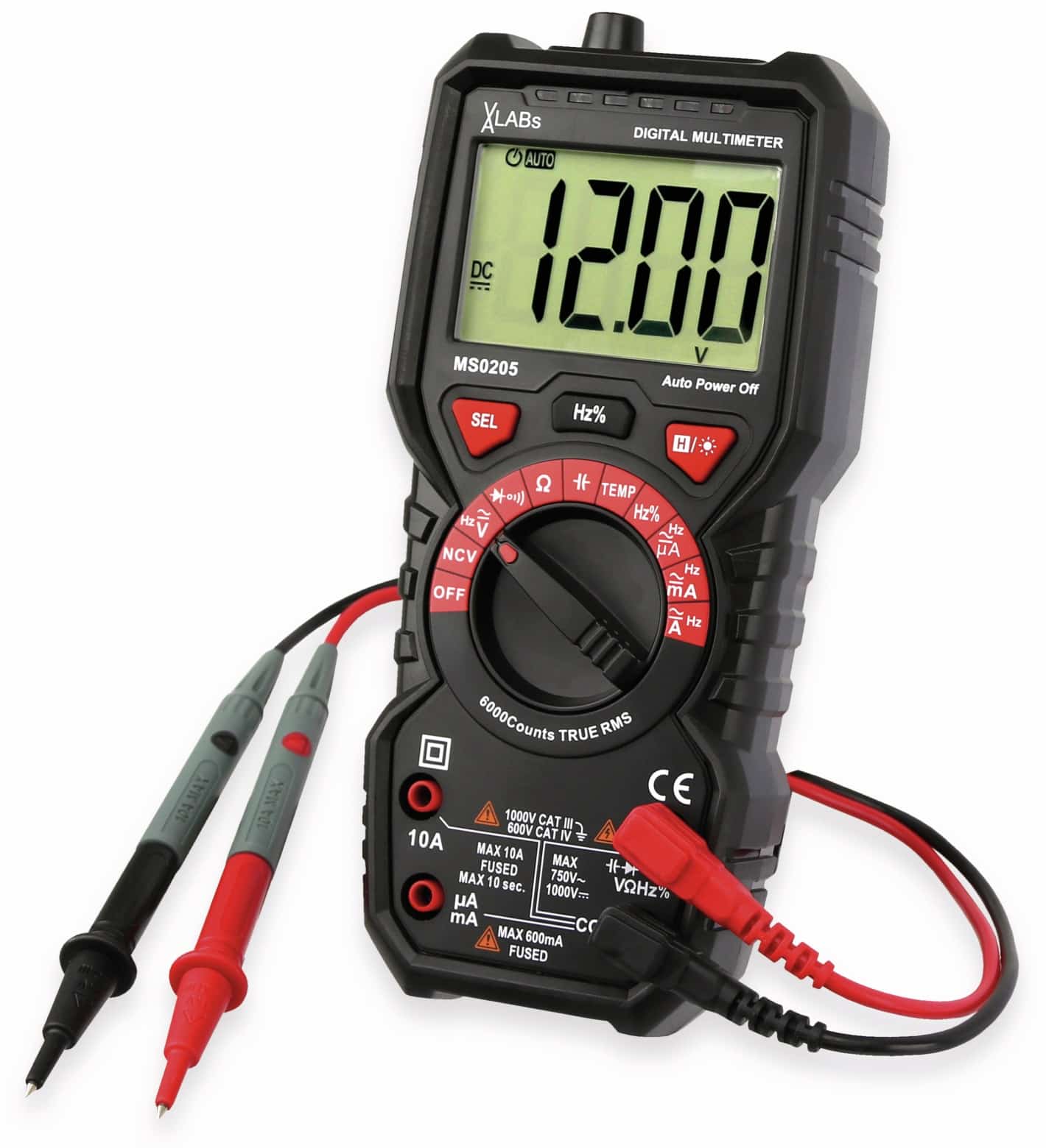 VA LABS Multimeter, MS0205, True RMS