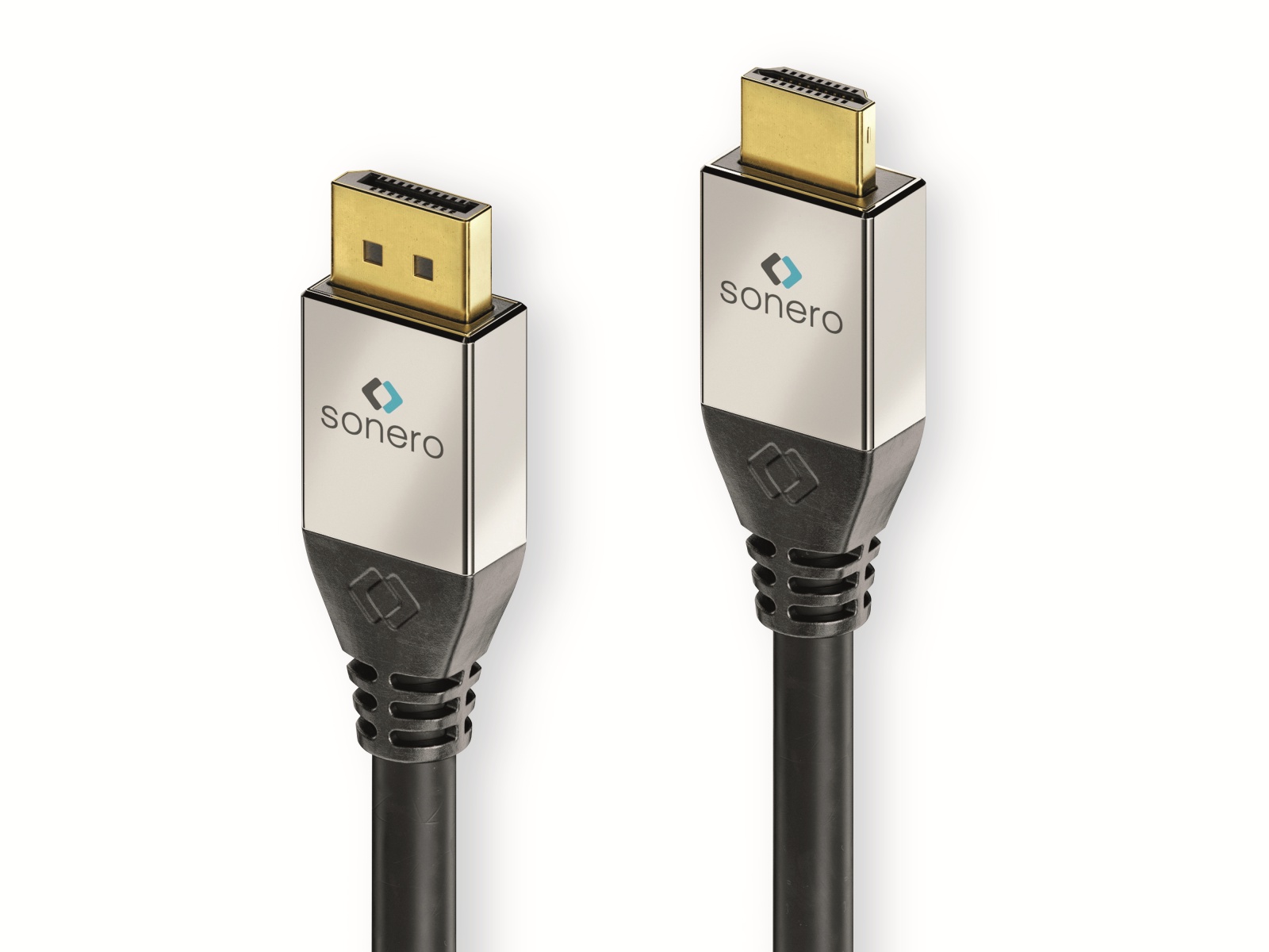 SONERO DisplayPort-Kabel Premium, 5 m, DP-Stecker/HDMI-Stecker, 4K, schwarz