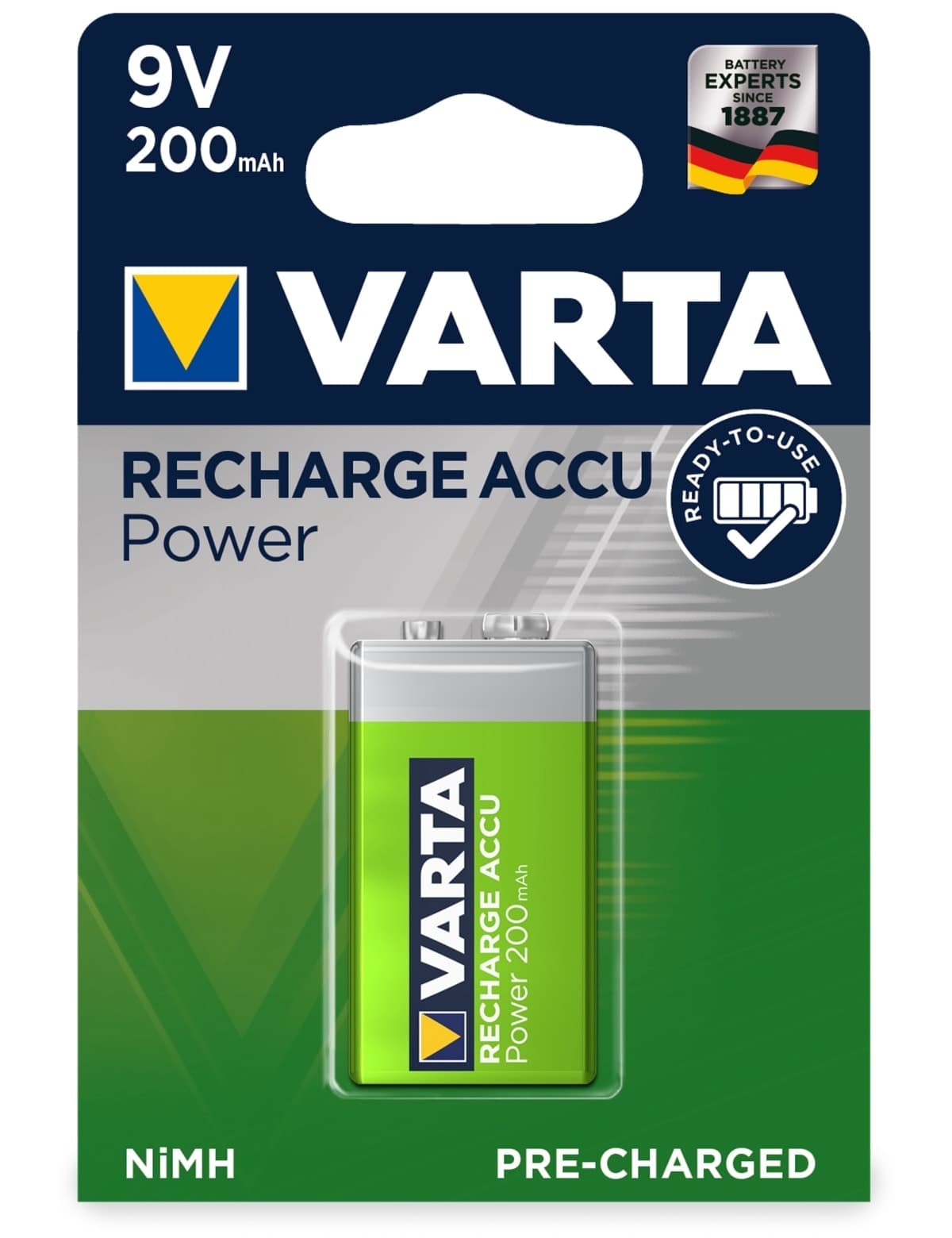 VARTA NiMH-9 V-Block-Akku 56722 Ready-To-Use, 200 mAh